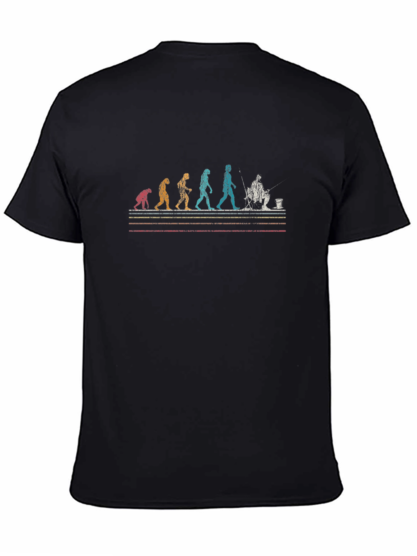 Black Evolution of Fishing Black T-Shirt view 4