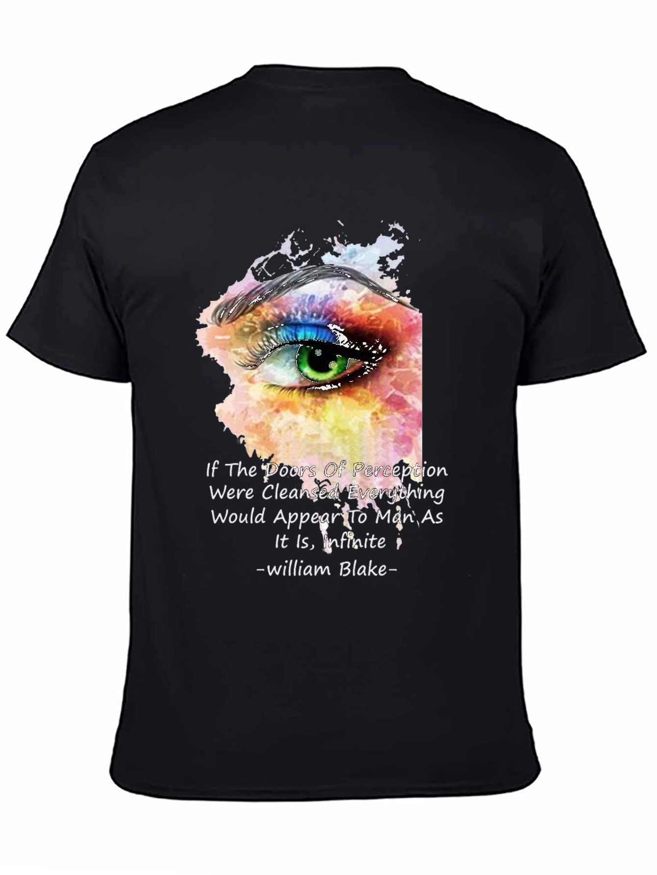 Black Perception Eye T-Shirt - William Blake Quote view 4