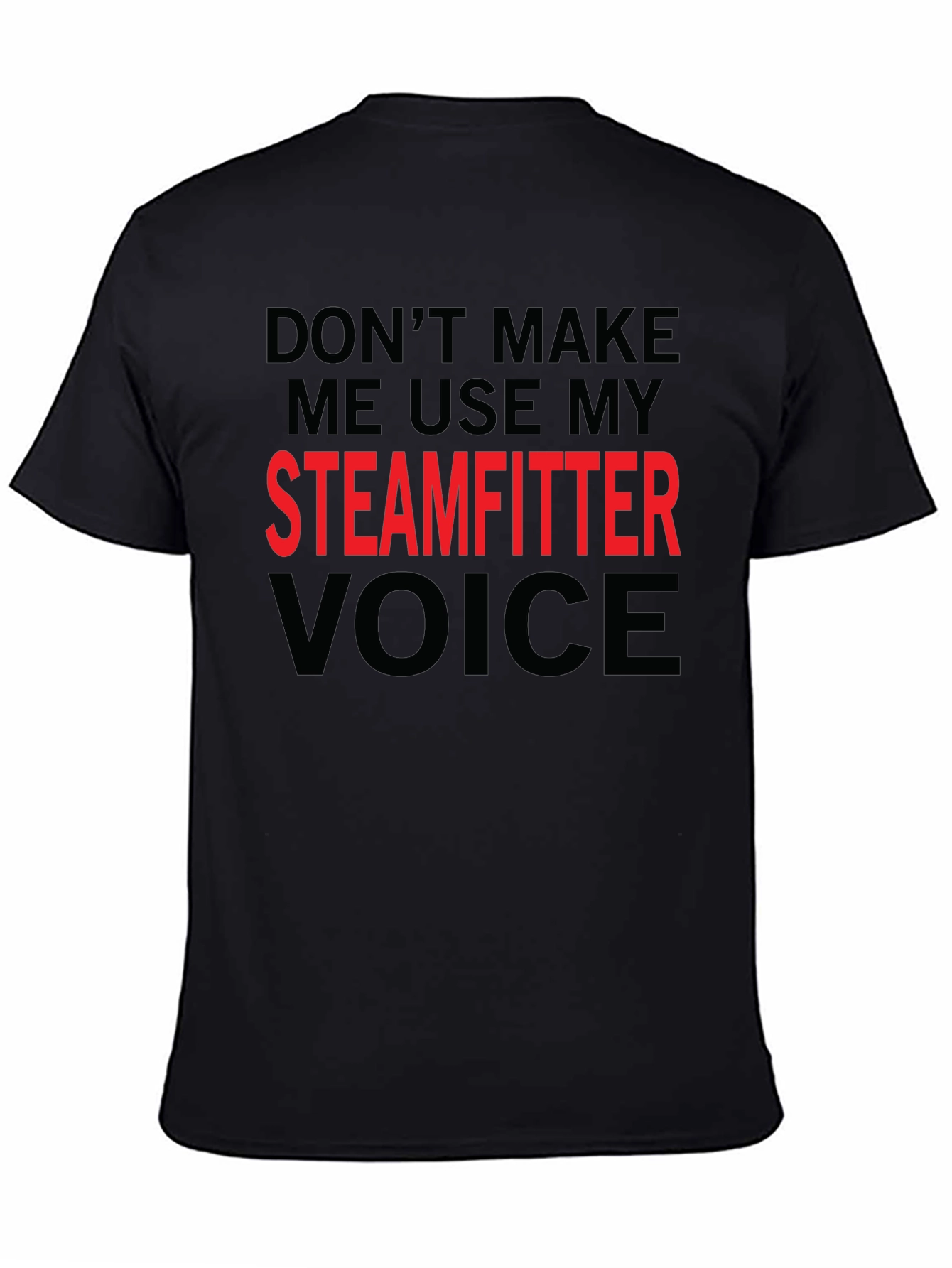 Black Steamfitter Voice Graphic T-Shirt - Black Crew Neck Tee view 4