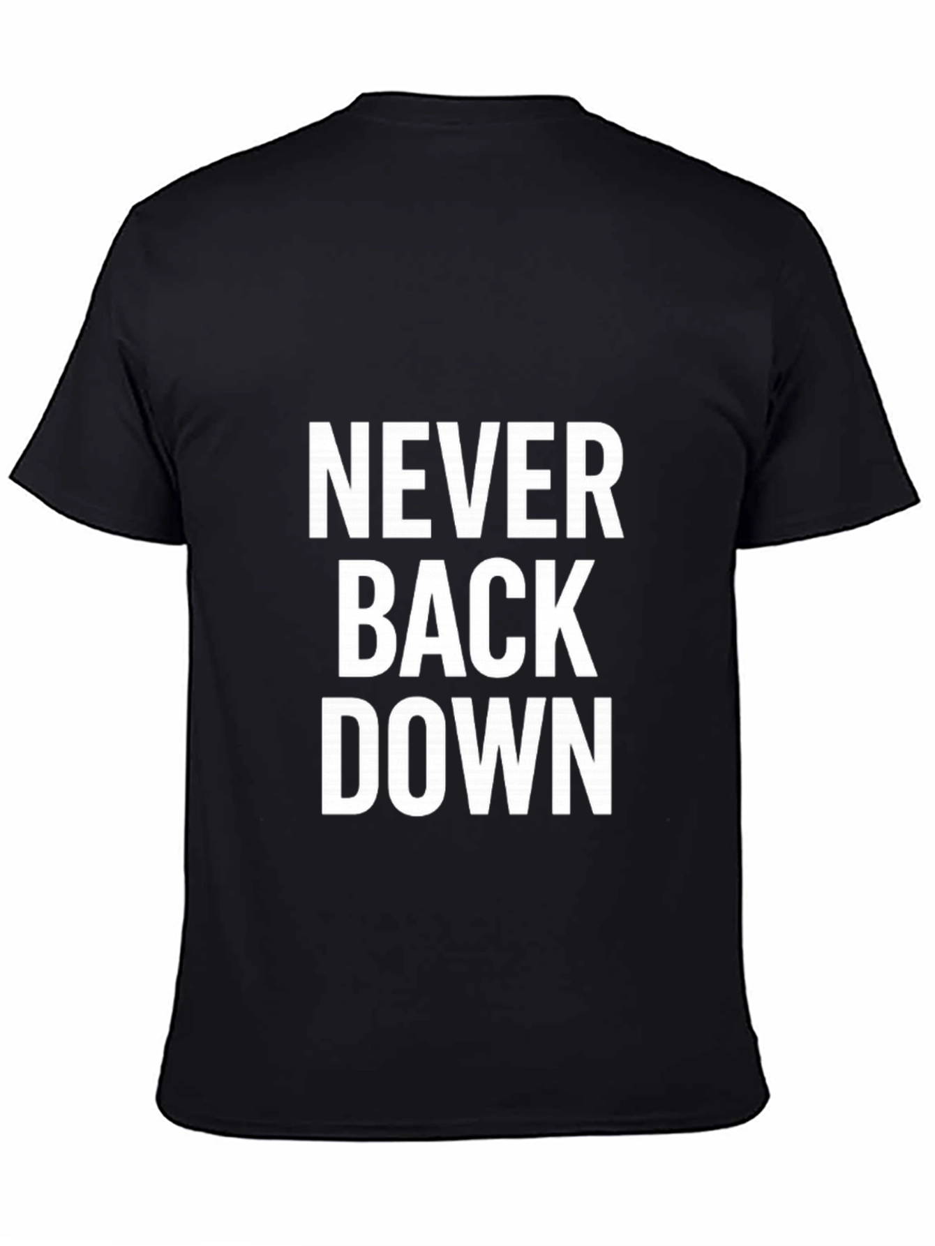 Black Never Back Down Graphic Tee - Bold Statement T-Shirt view 4