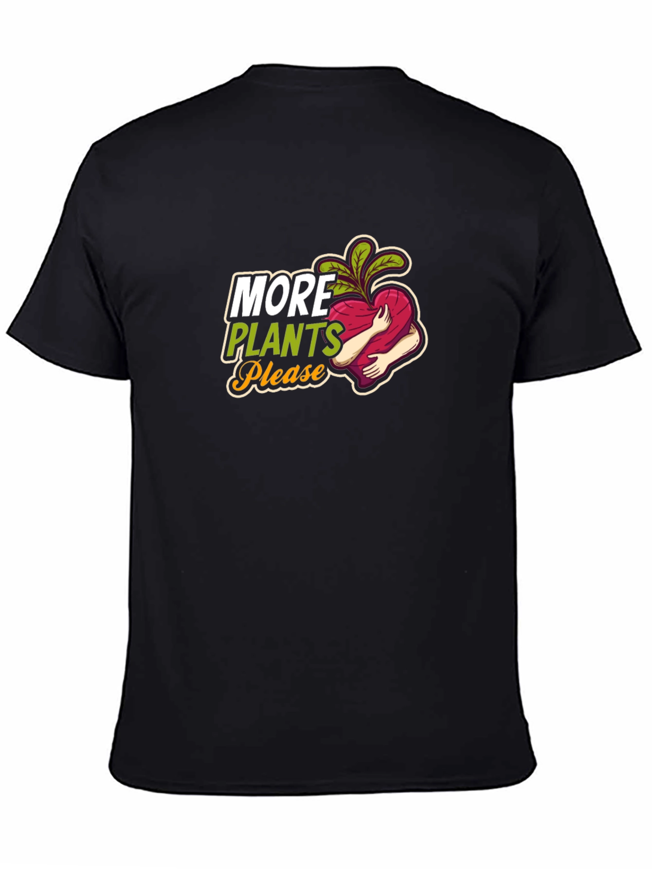 Black More Plants Please Graphic Tee - Black Cotton T-Shirt view 4
