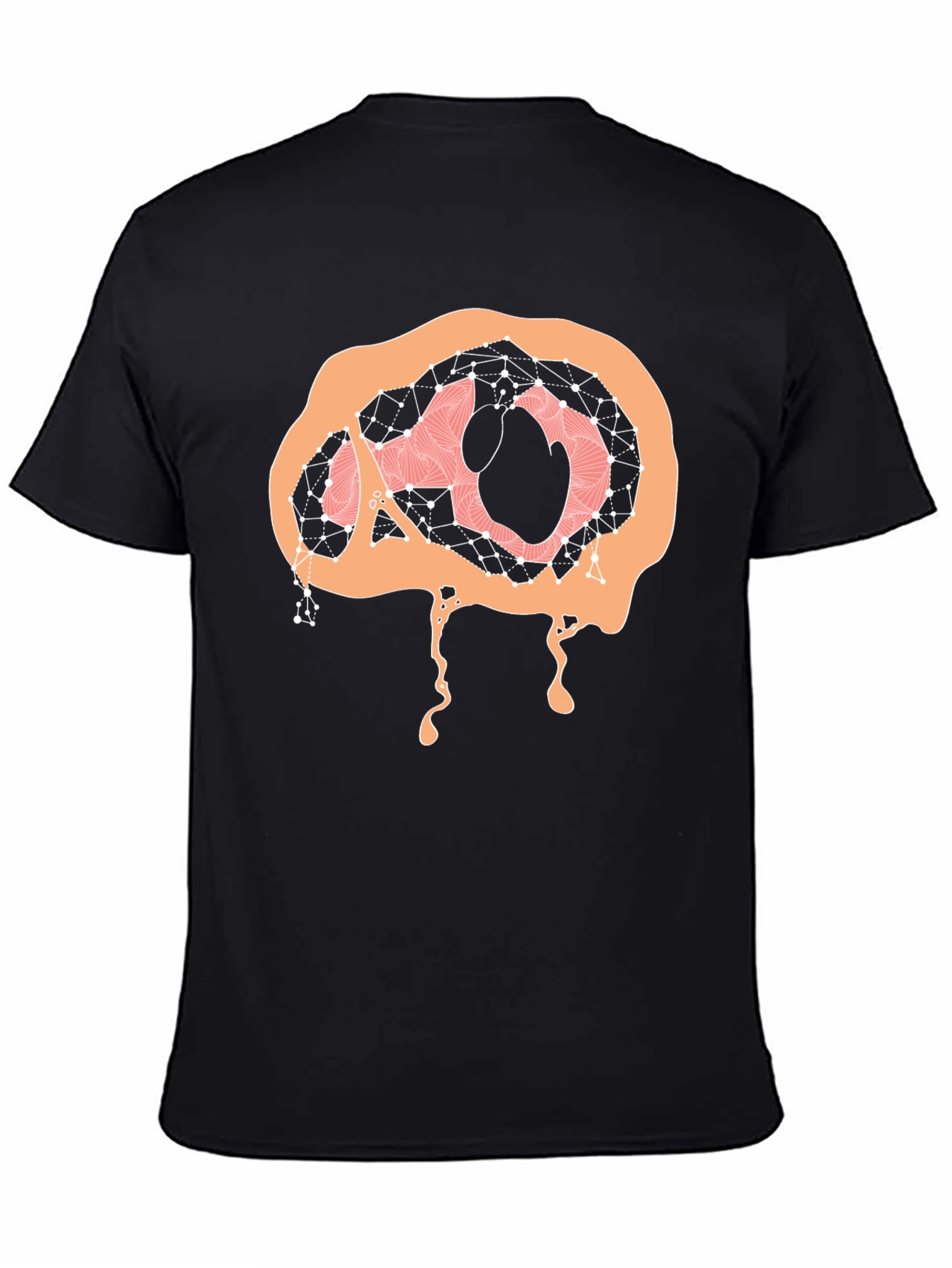 Black Abstract Brain Graphic Tee - Black view 4