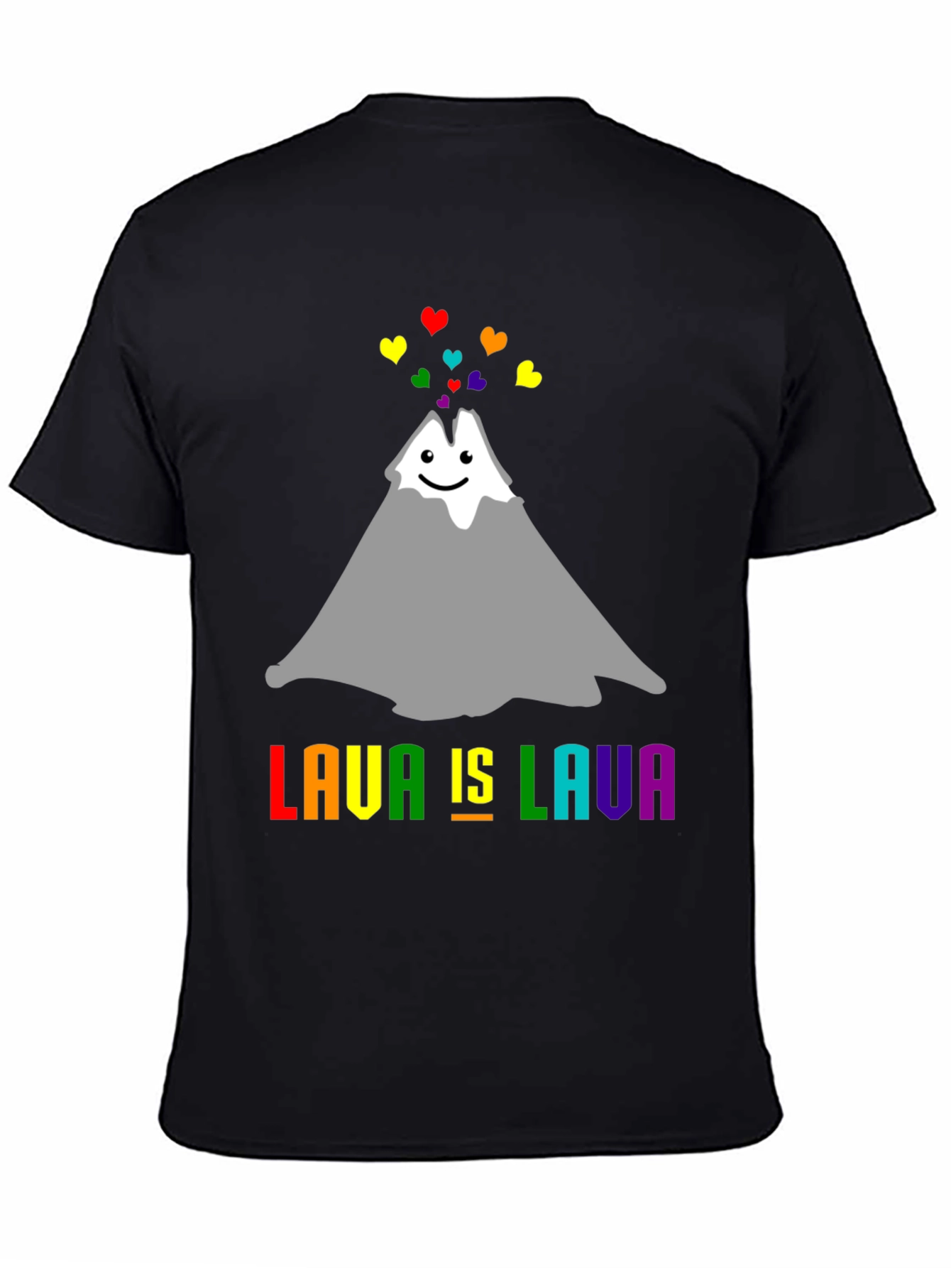 Lava Is Lava Volcano Rainbow Heart Pride T-Shirt - 4