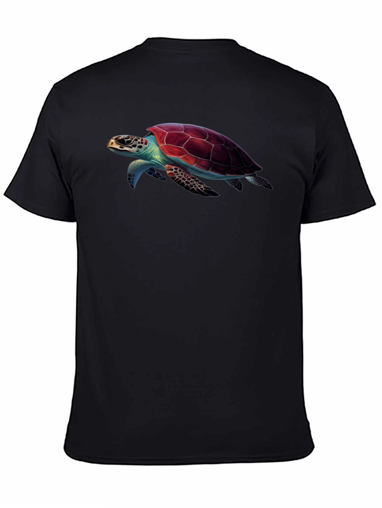 Black Sea Turtle Graphic Print Black T-Shirt view 4