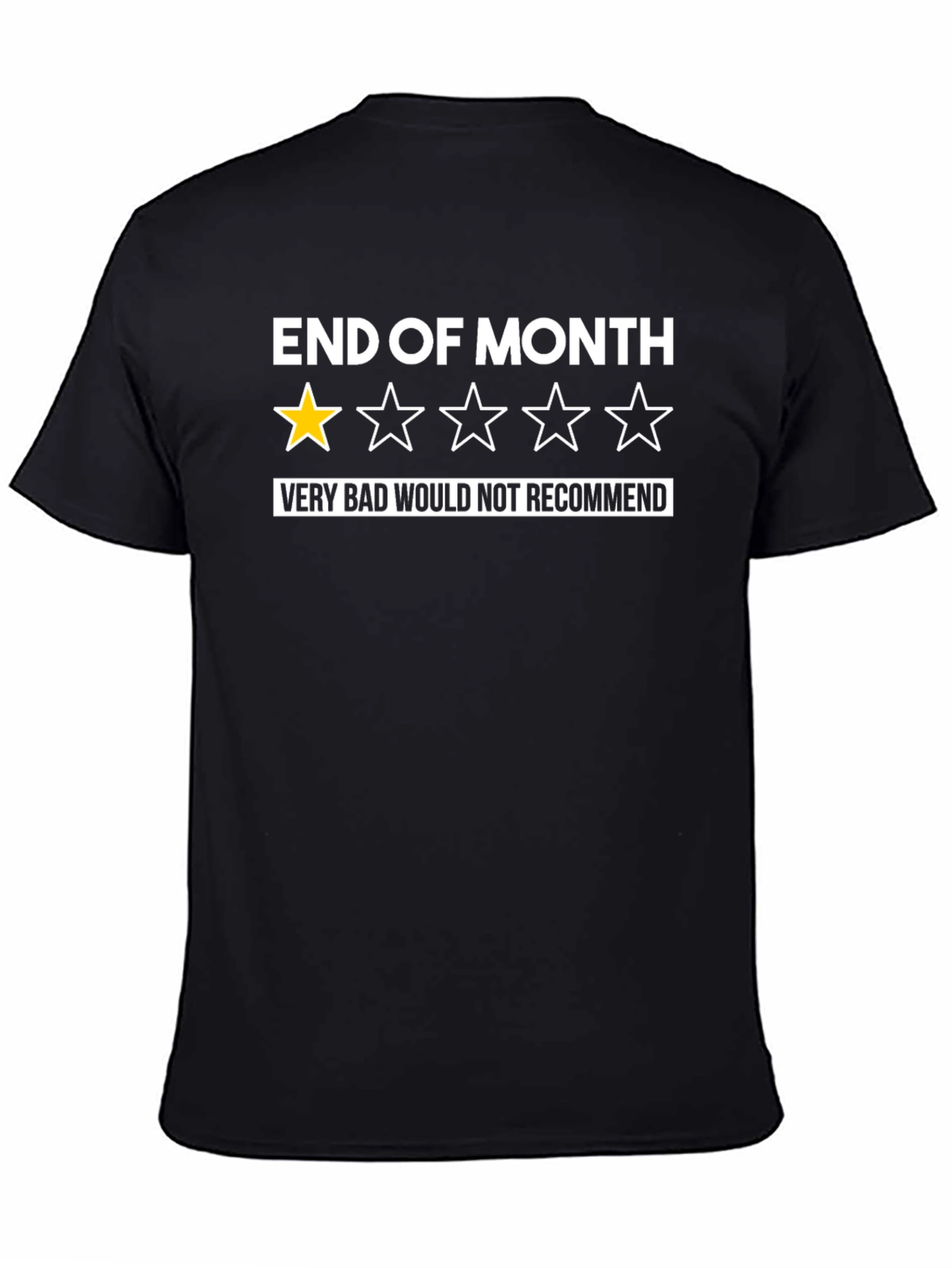 Black End of Month Funny Graphic T-Shirt - Poor Rating view 4