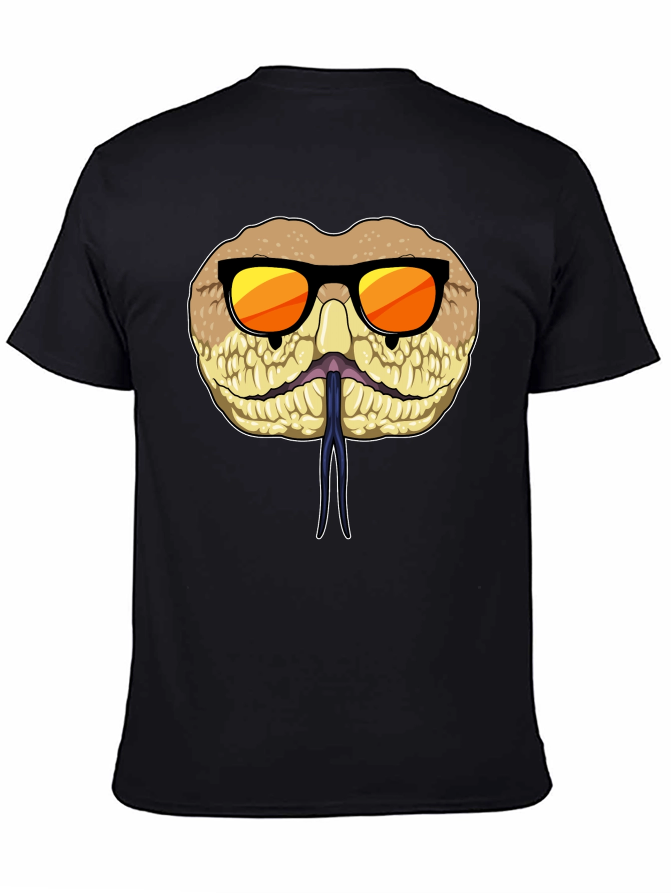 Black Cool Snake T-Shirt with Sunglasses view 4