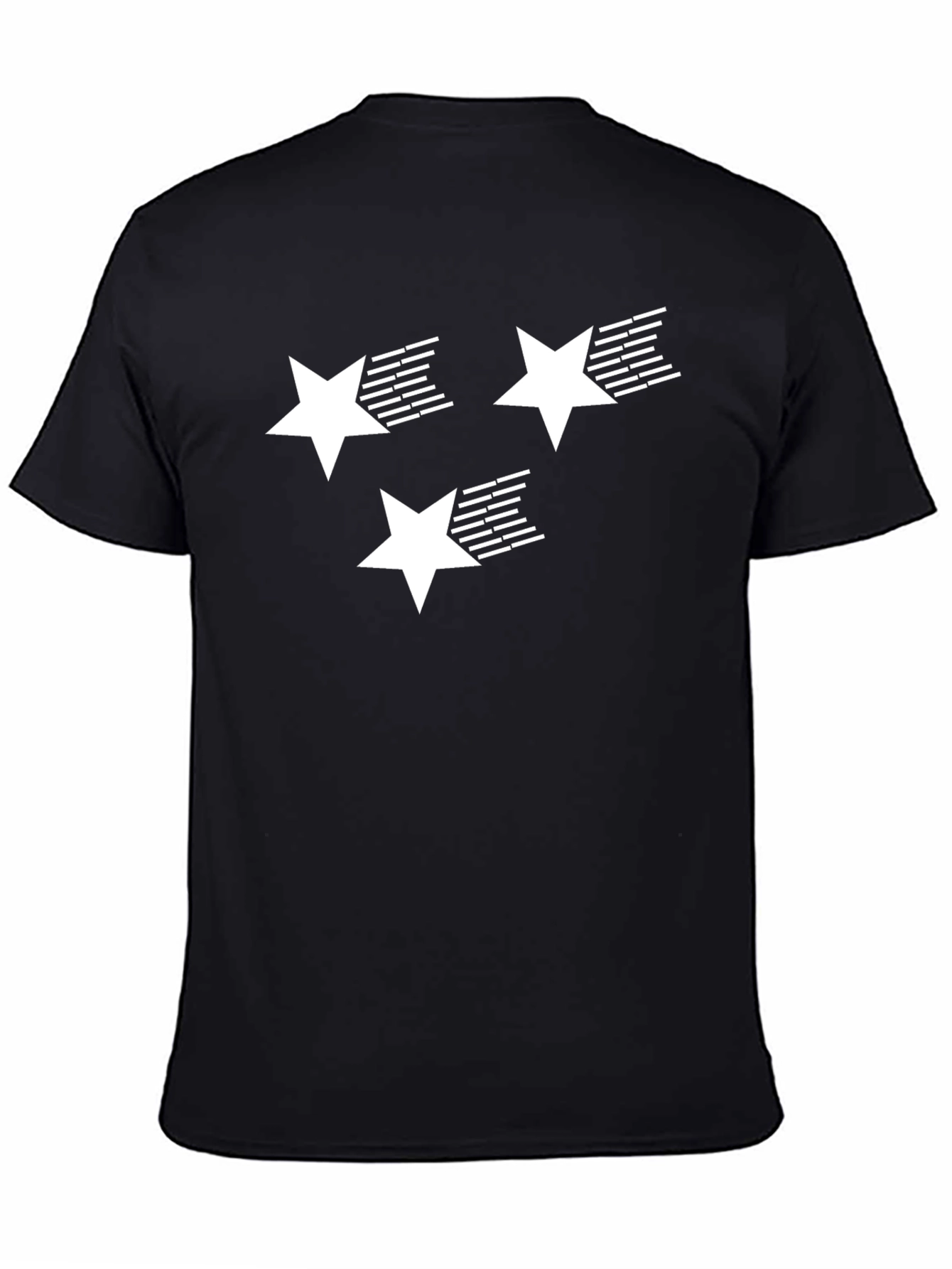 Black Stars Graphic T-Shirt | Black Cotton Tee view 4