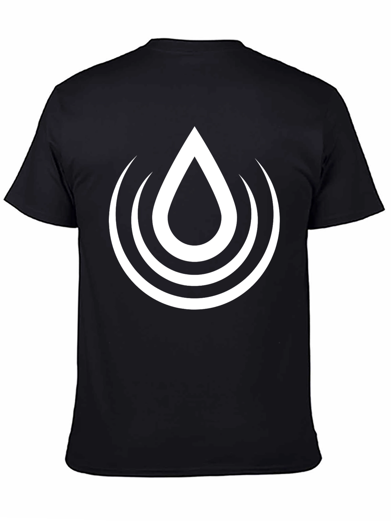 Black Black Graphic Tee - Water Drop Design view 4