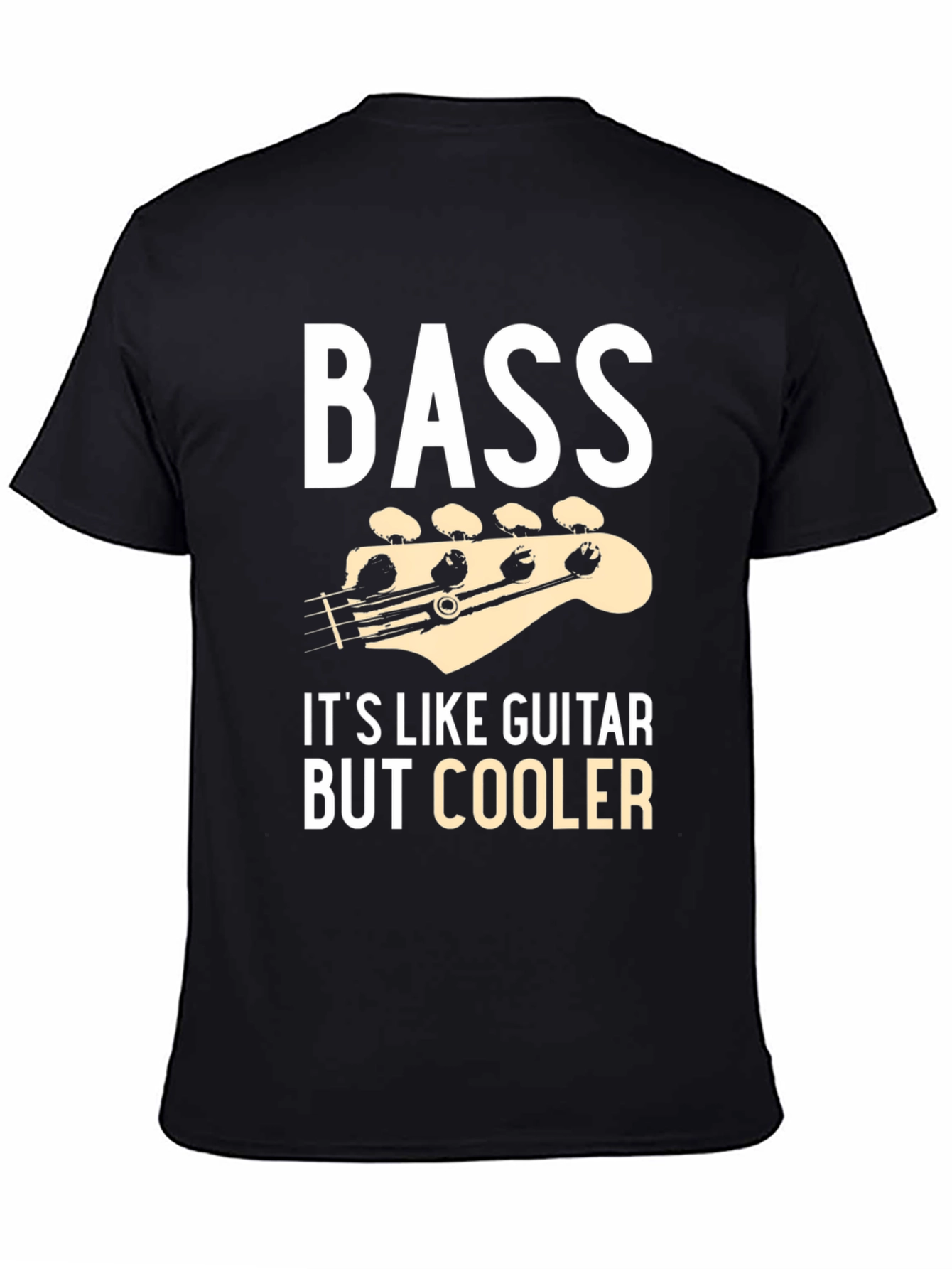 Black Bass is Cooler Black Graphic Tee Shirt view 4