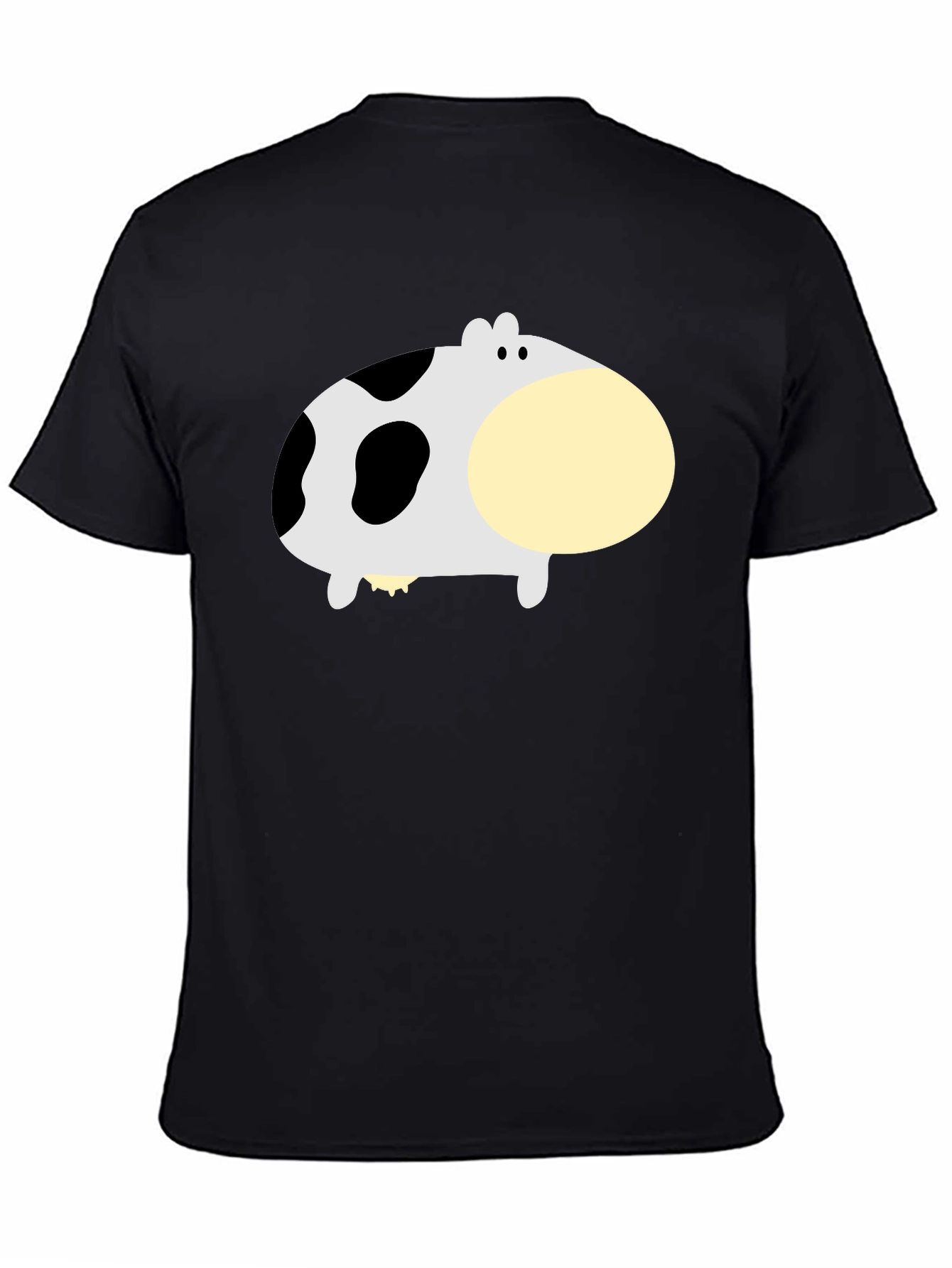 Black Funny Cow Graphic Black T-Shirt view 4