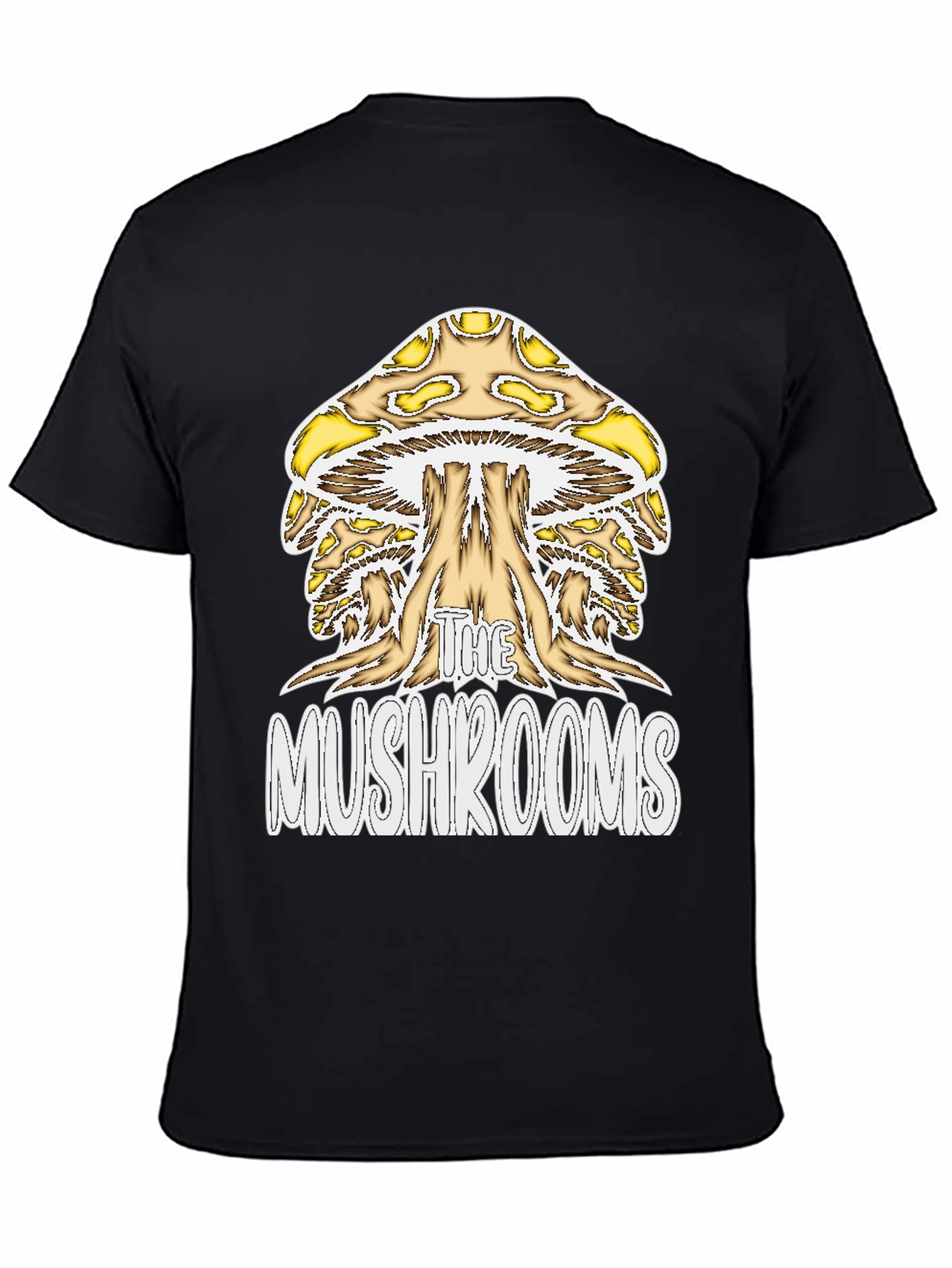 Black The Mushrooms Graphic Tee - Black Cotton Blend Shirt view 4