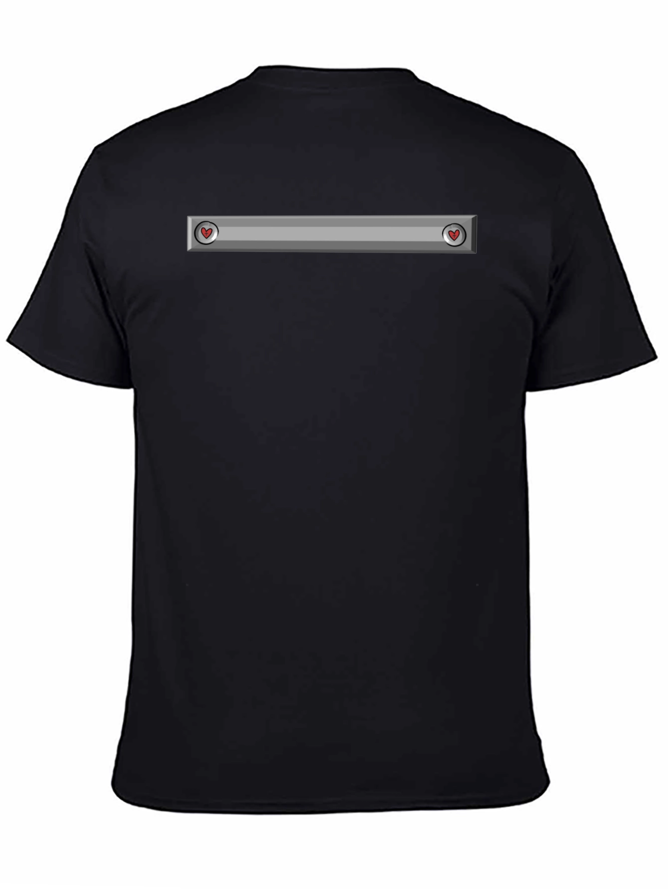 Black Heart-Detail Gamer Health Bar T-Shirt view 4
