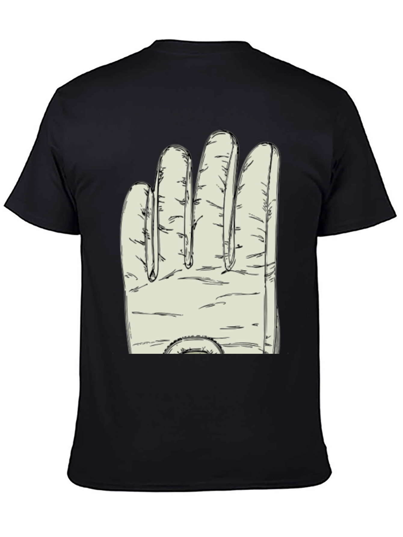 Black Novelty Glove Graphic T-Shirt - Soft Cotton Blend view 4