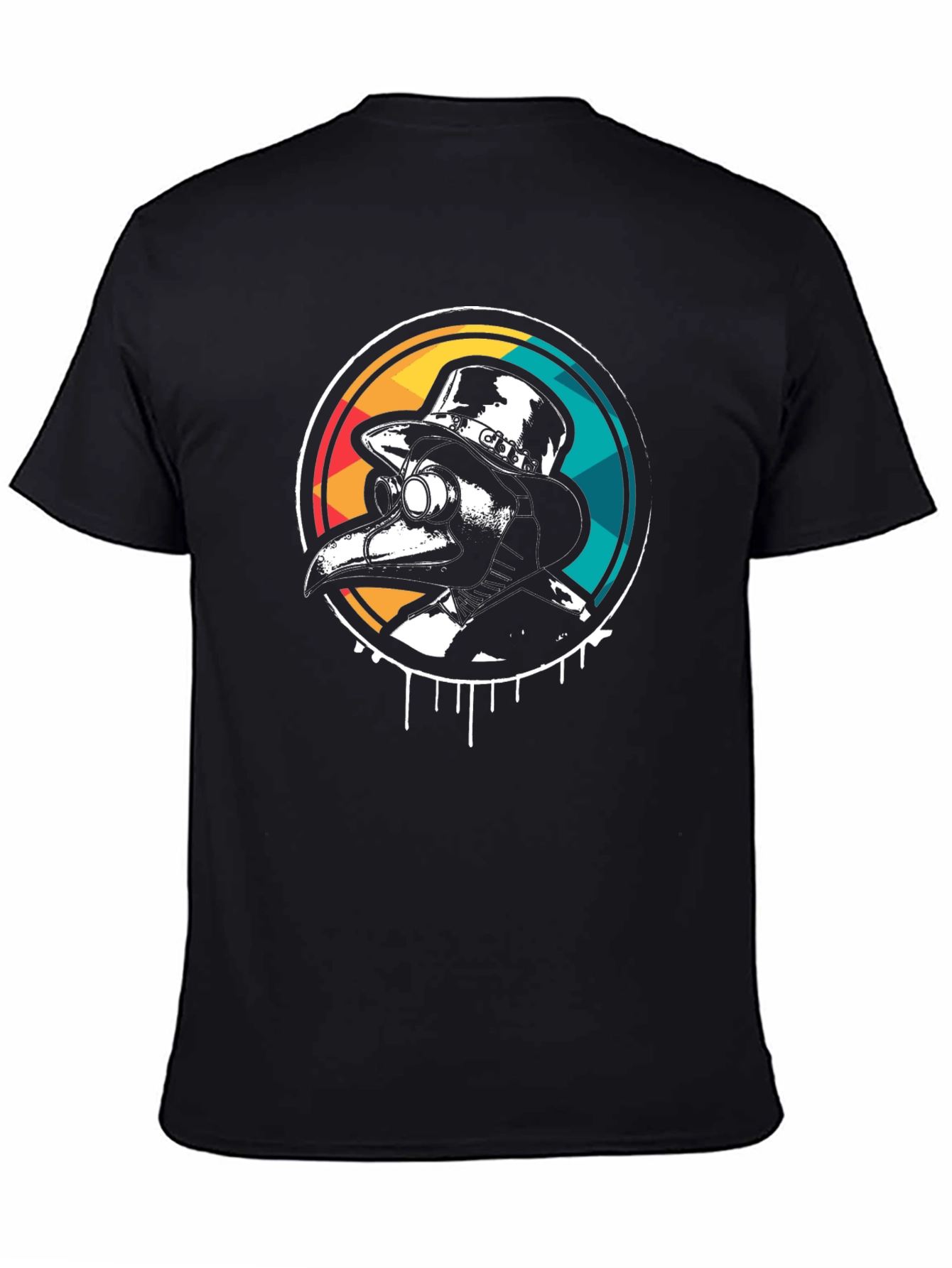 Black Plague Doctor Retro T-Shirt view 4
