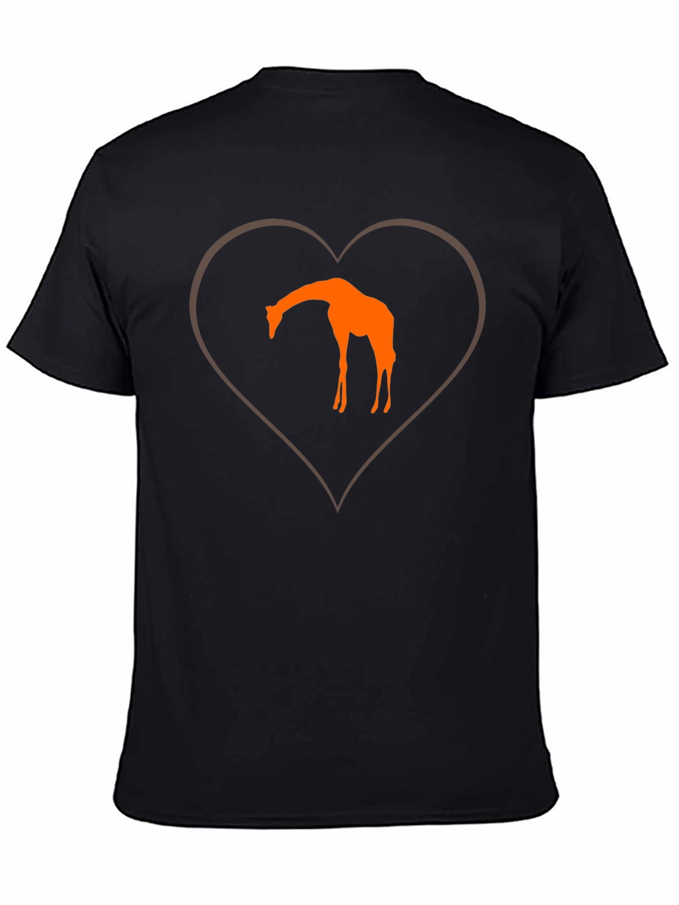 Black Giraffe Heart Graphic Tee - Unique Design view 4