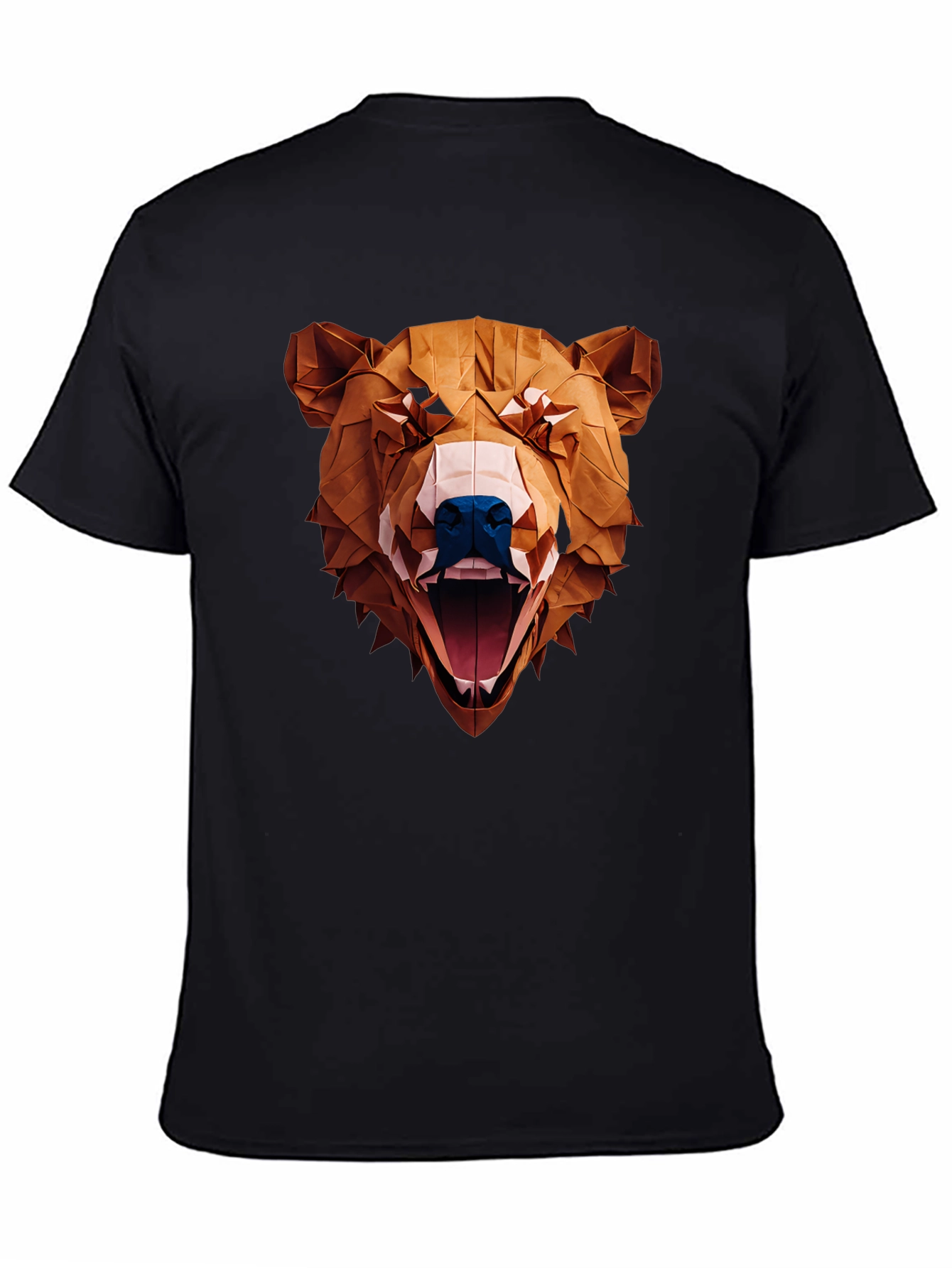 Black Geometric Bear Graphic Tee - Black view 4