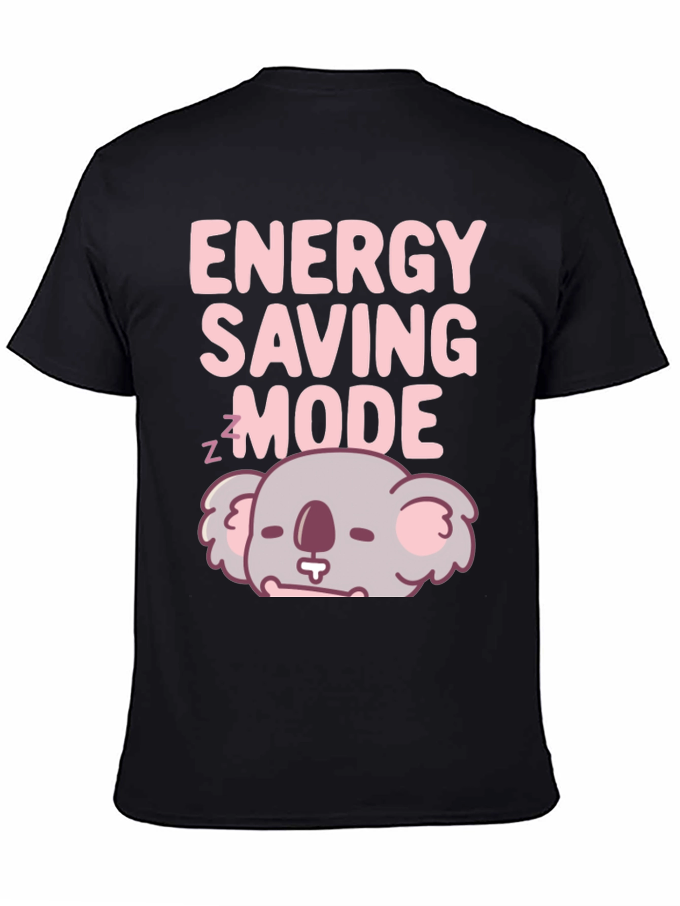 Black Energy Saving Mode Koala T-Shirt view 4