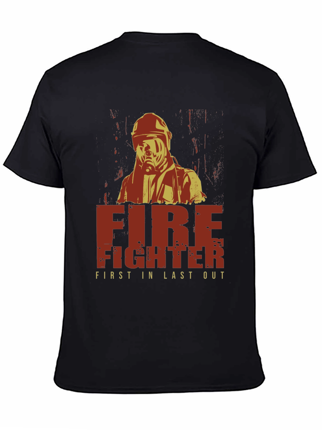 Black Firefighter First In Last Out Graphic T-Shirt view 4