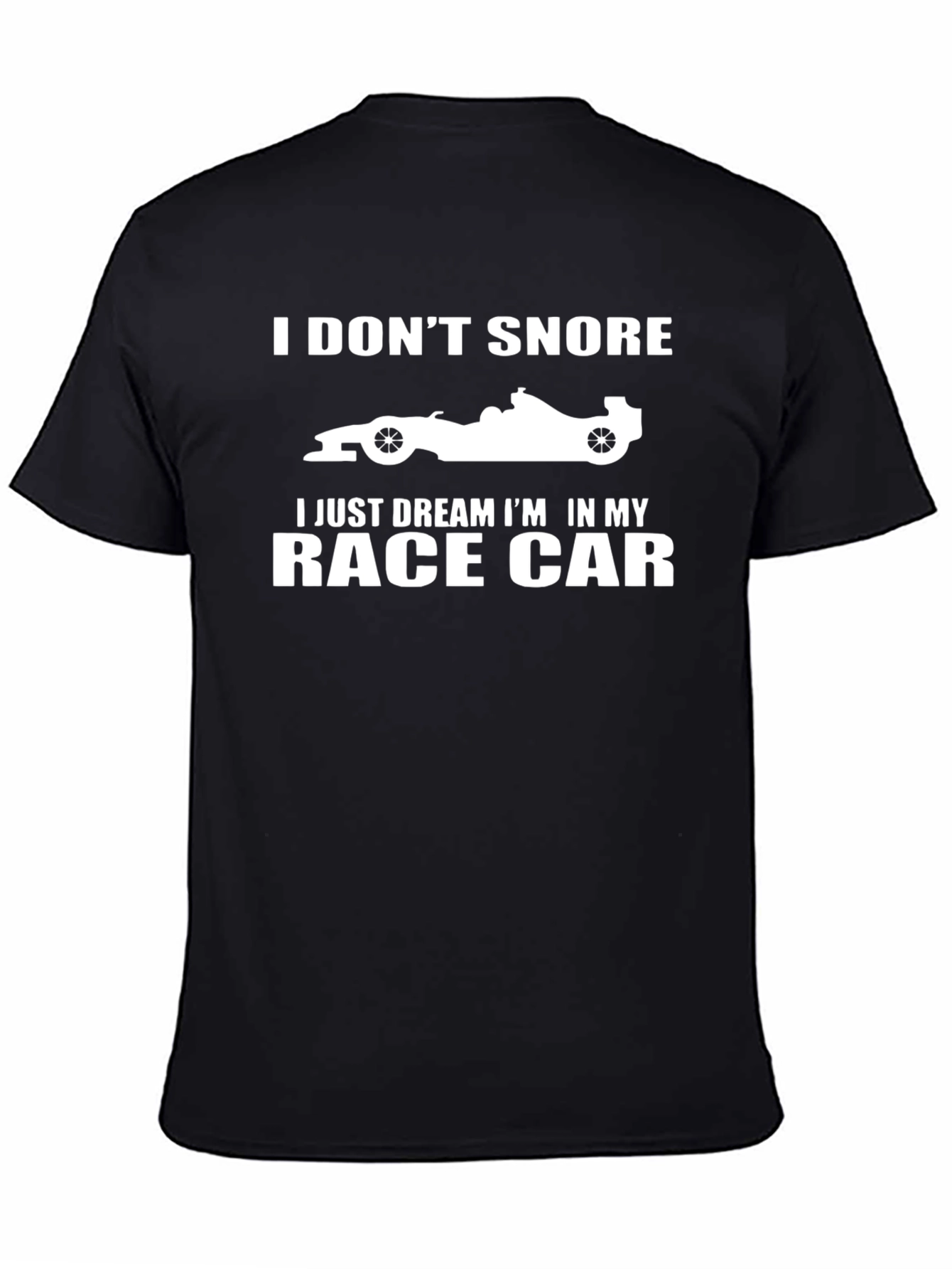 Black Dream Race Car T-Shirt - Funny Snoring Tee view 4