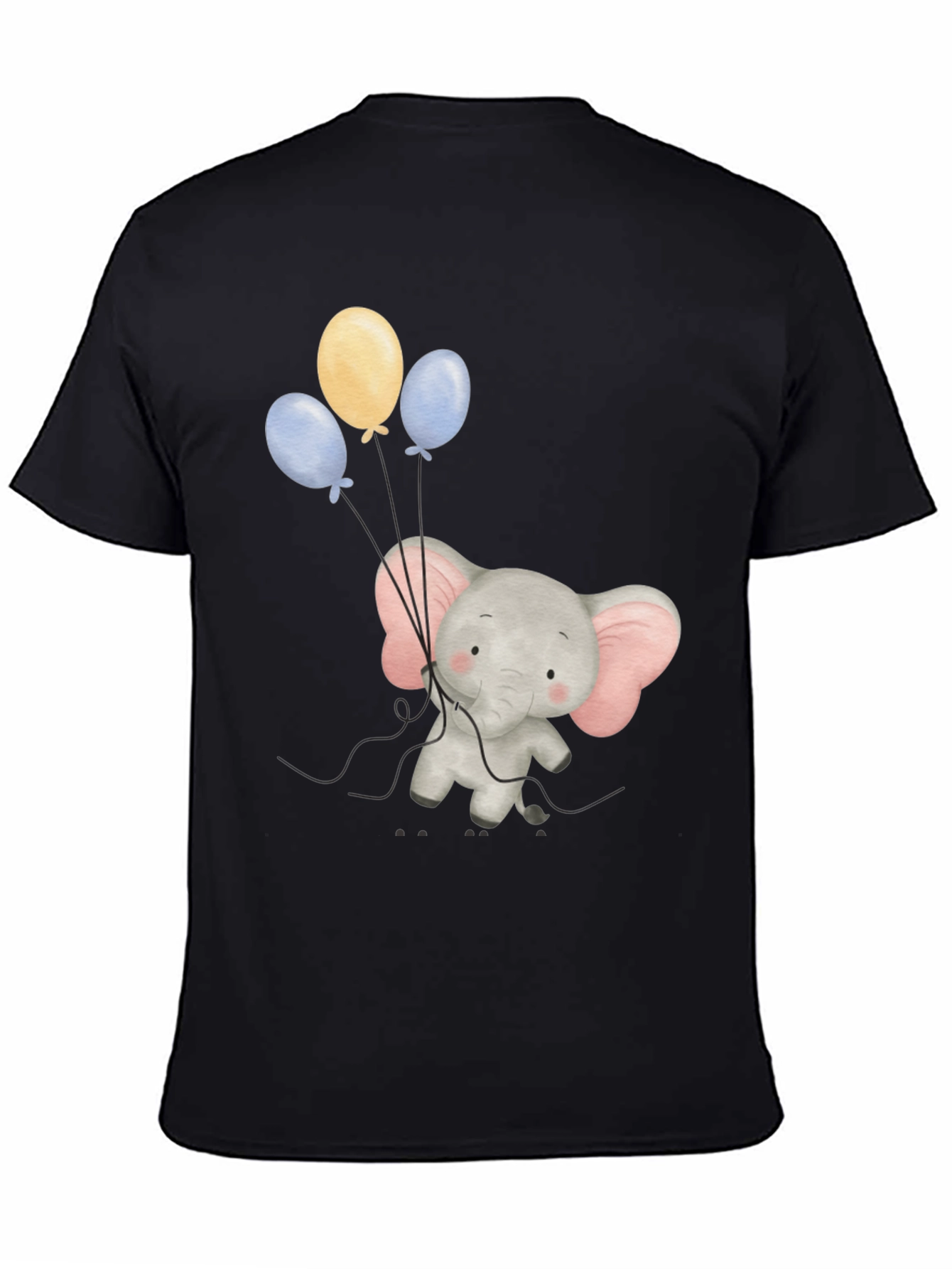 Black Elephant Balloons Graphic Tee - Soft Cotton Comfort view 4