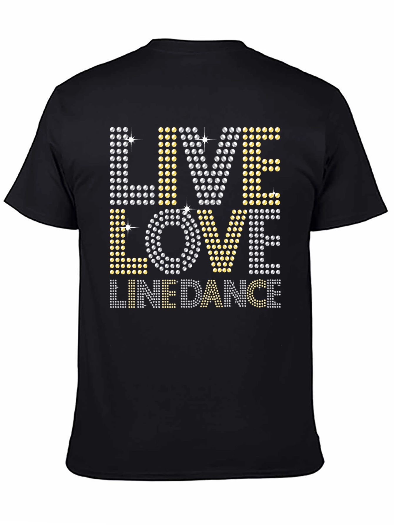 Black Live Love Linedance Rhinestone T-Shirt view 4