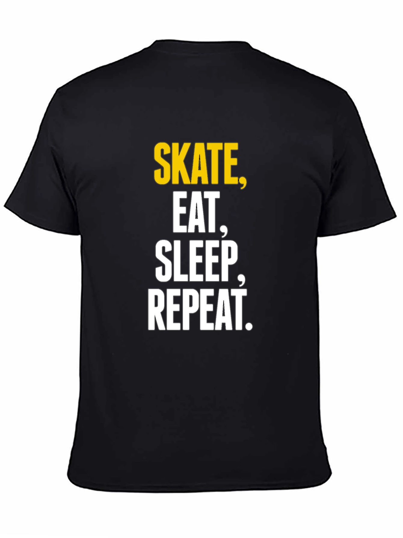 Black Skate Eat Sleep Repeat Graphic T-Shirt - Black Cotton Tee view 4