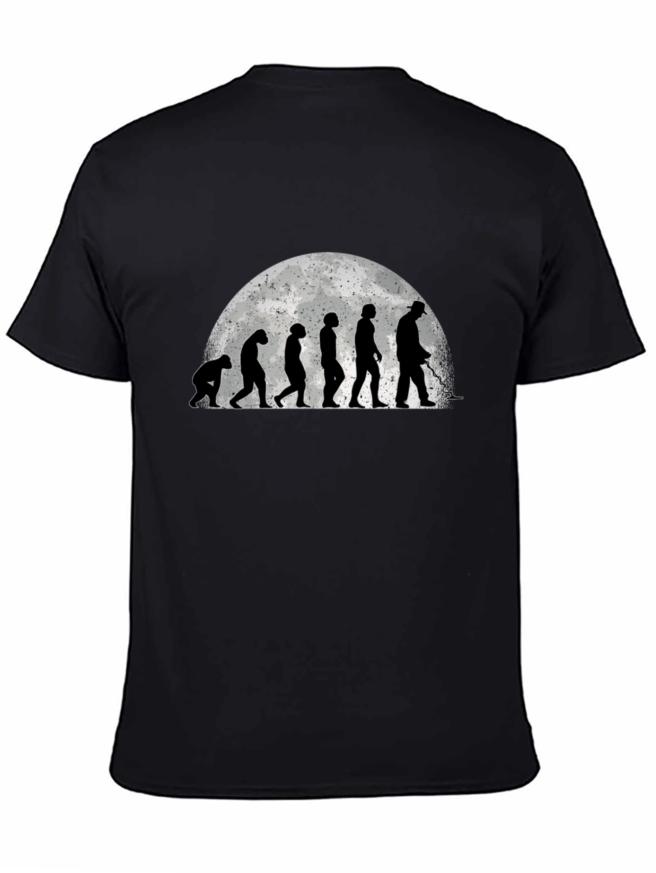 Black Evolution of Man Metal Detecting T-Shirt view 4