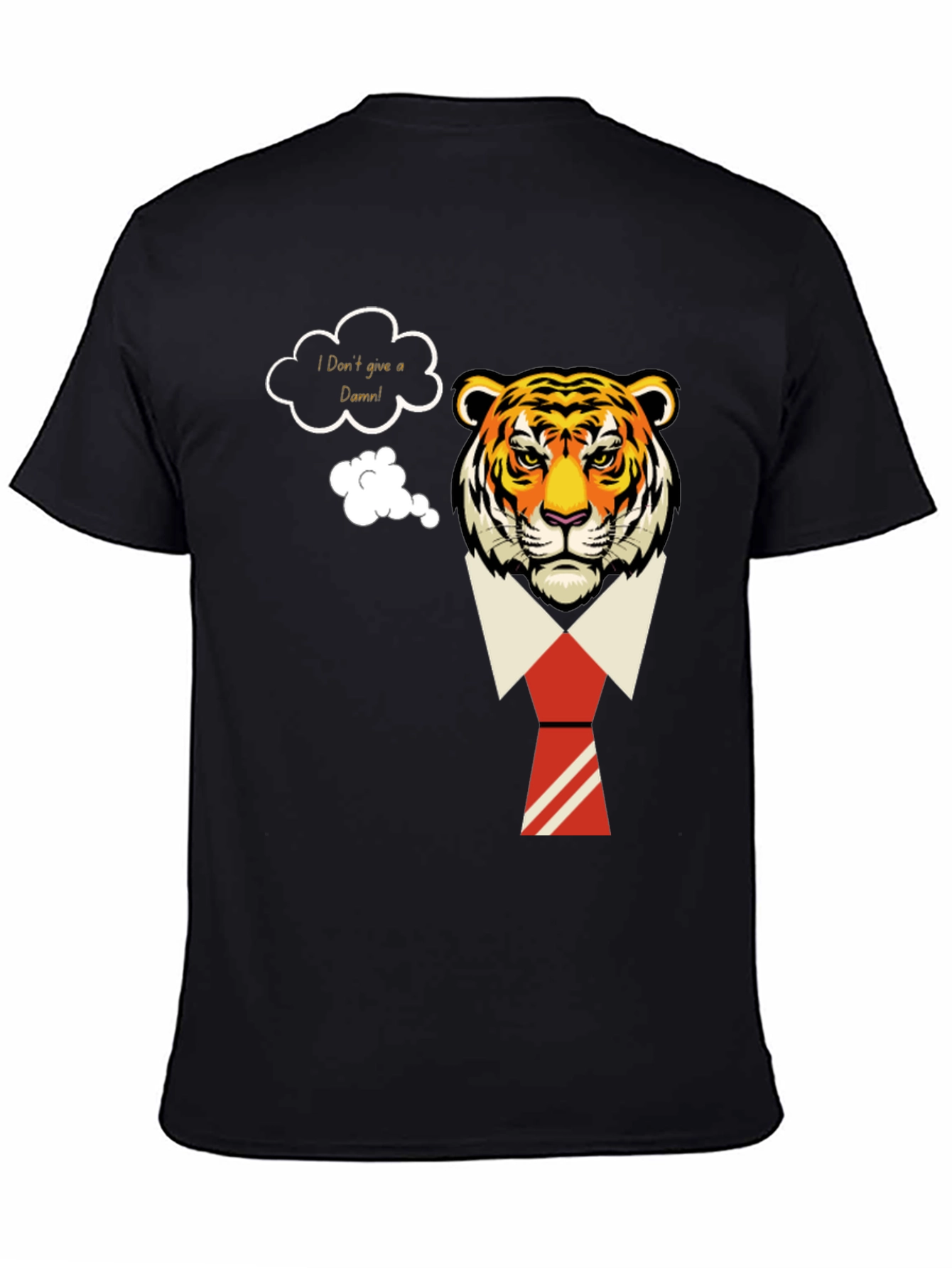 Black I Don't Give a Damn Tiger T-Shirt view 4