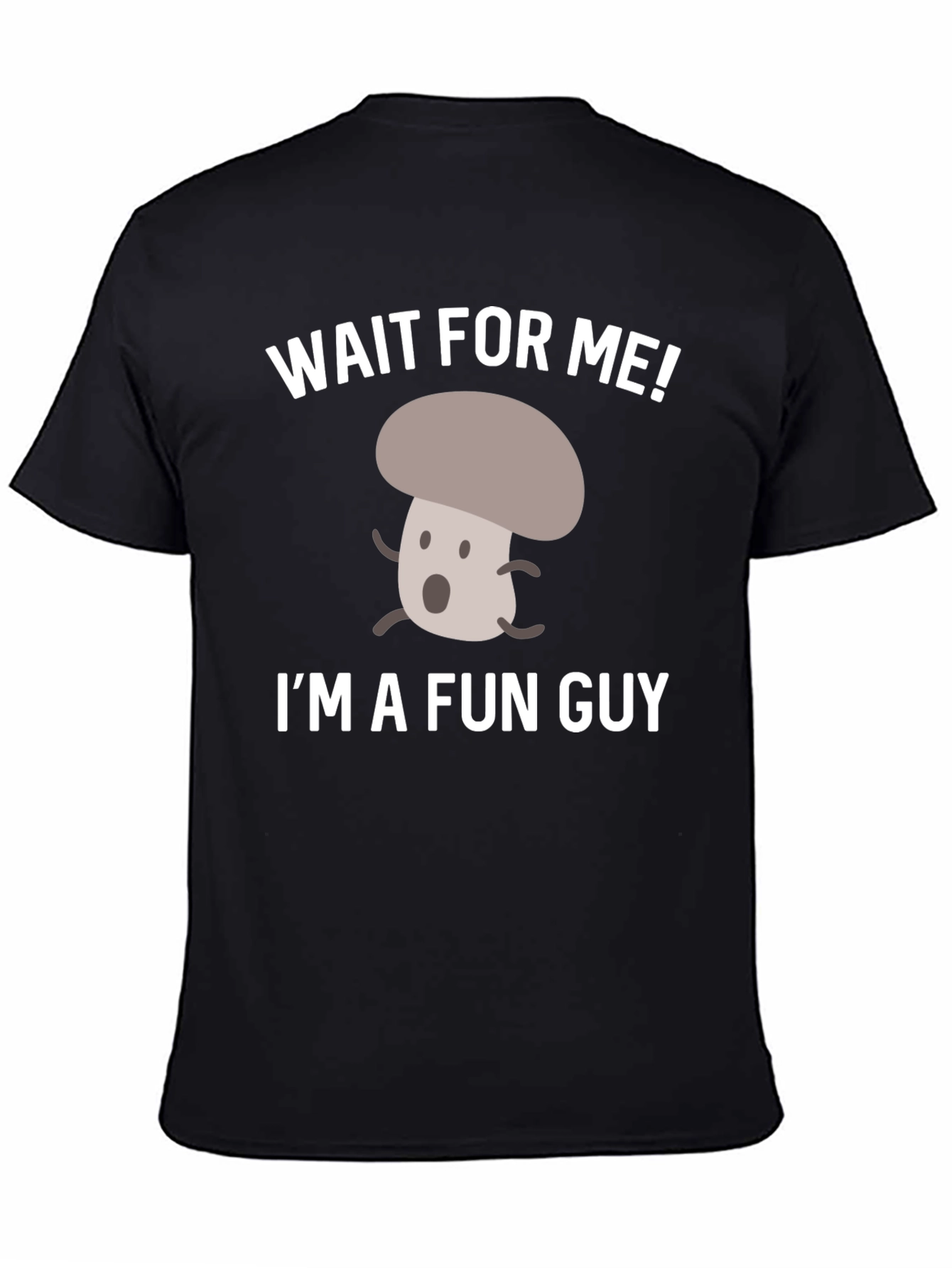 Black Fun Guy Mushroom Graphic T-Shirt view 4