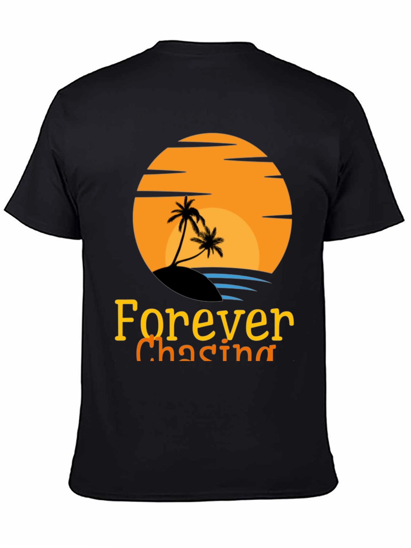 Black Forever Chasing Sunset Black Graphic Tee view 4