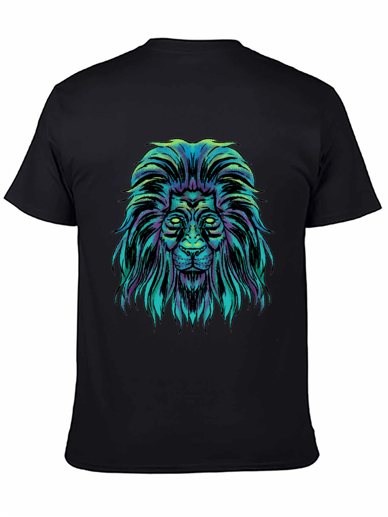 Black Lion Graphic Black T-Shirt view 4