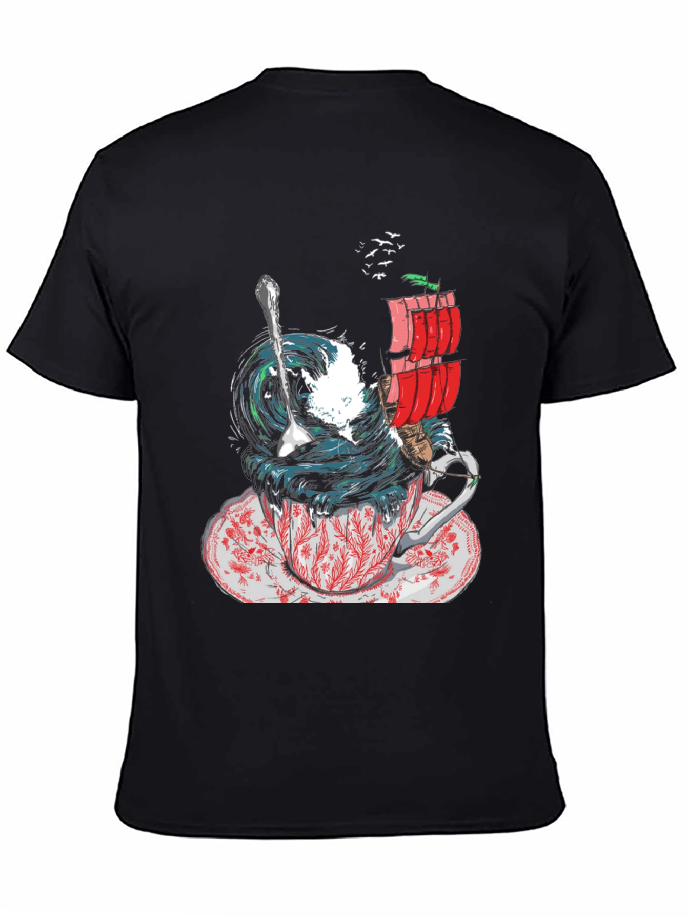 Black Teacup Tempest Graphic T-Shirt view 4