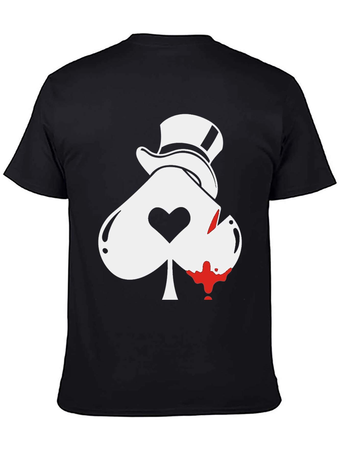 Ace Spade Top Hat Graphic Tee - Black - 4