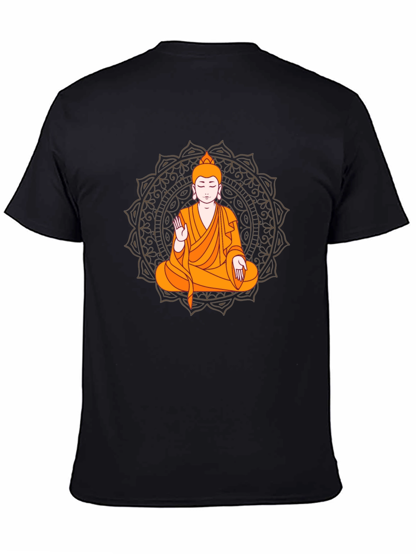 Black Buddha Mandala Graphic Tee - Meditate in Style view 4
