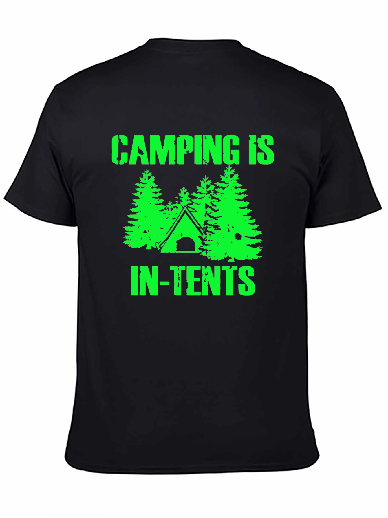 Black Camping In-Tents Graphic T-Shirt view 4
