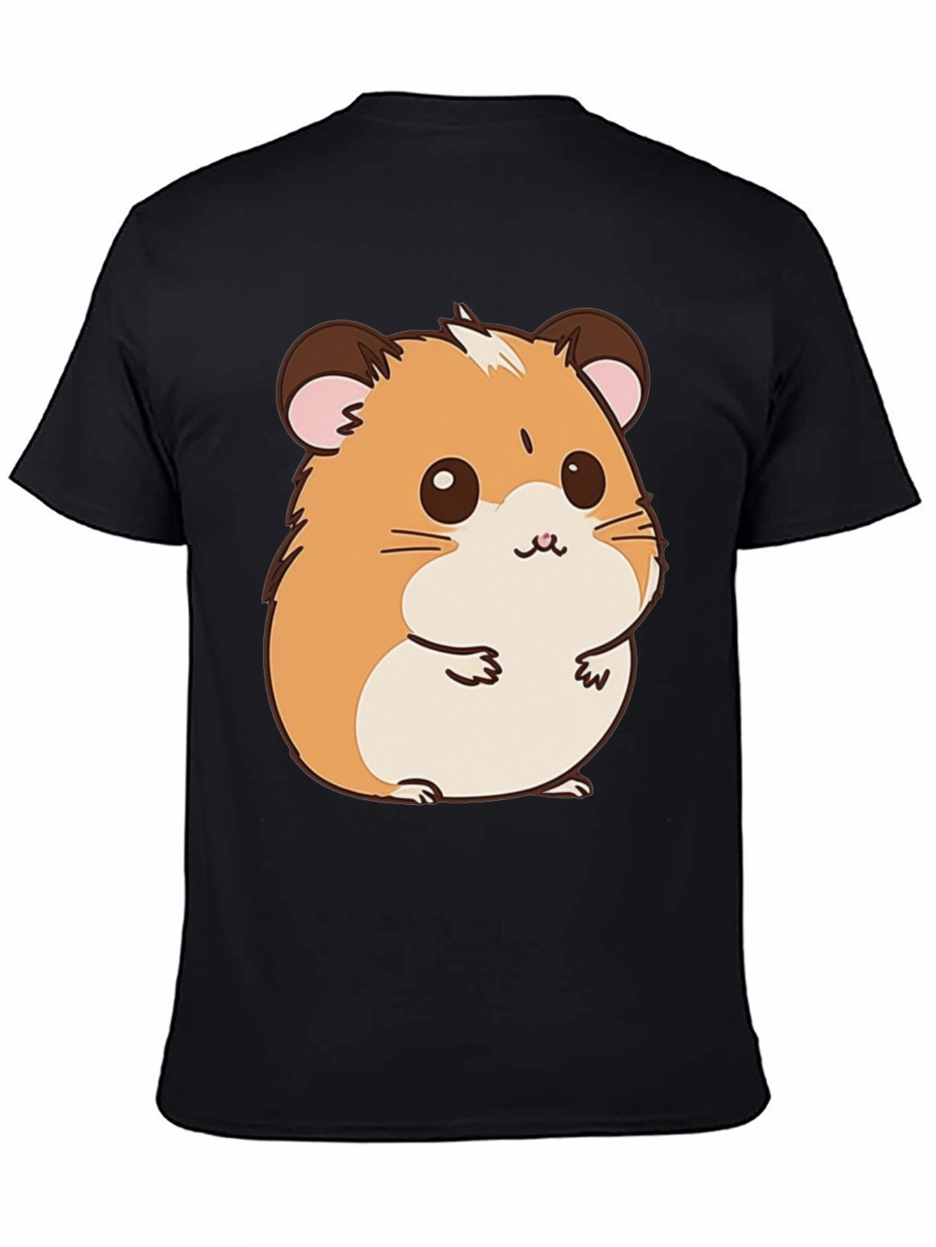 Black Cute Hamster Graphic T-Shirt -  Fun Pet Lover Tee view 4
