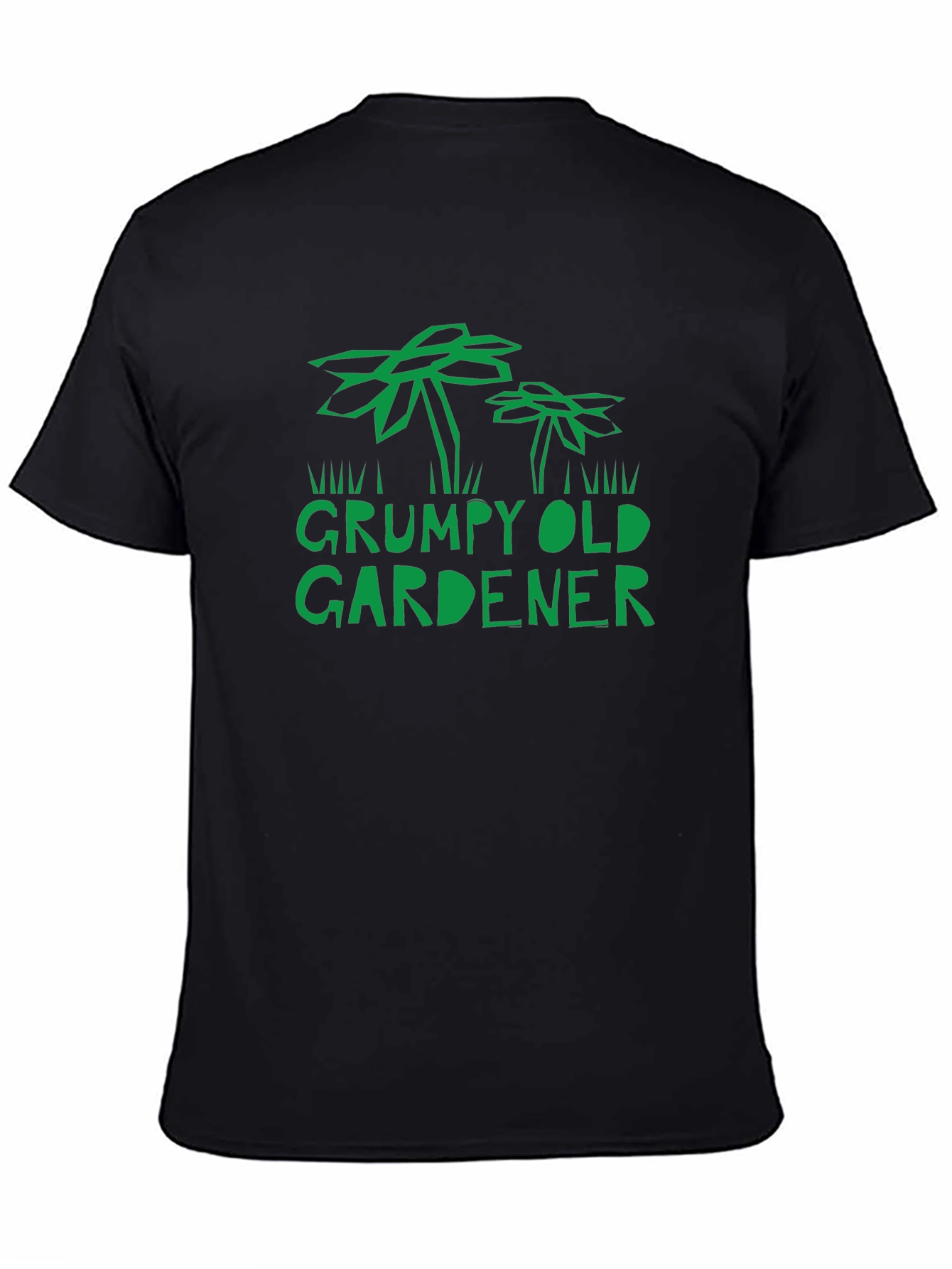 Black Grumpy Old Gardener T-Shirt, Funny Garden Tee view 4
