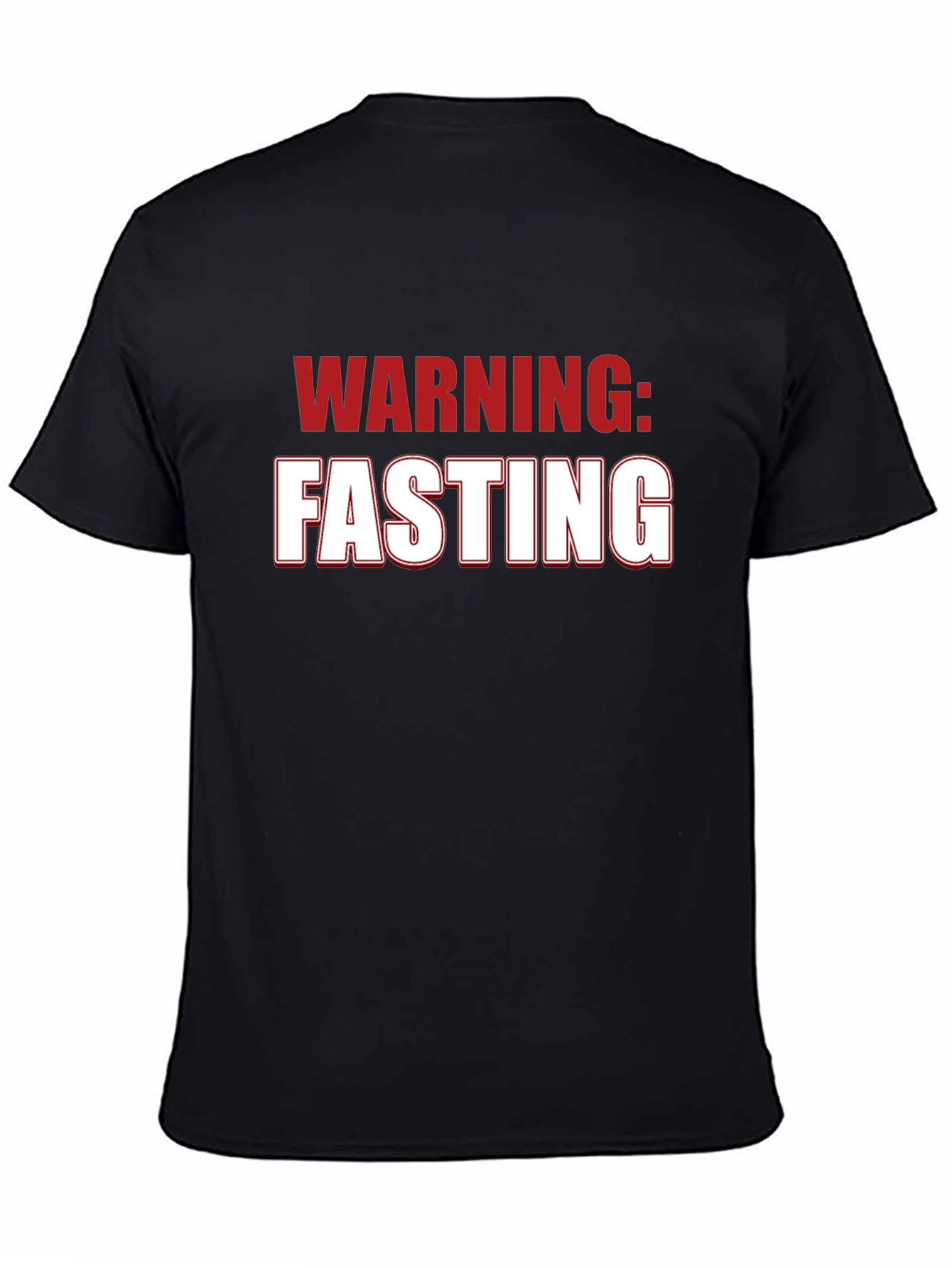 Black Warning: Fasting T-Shirt - Humorous Novelty Tee view 4