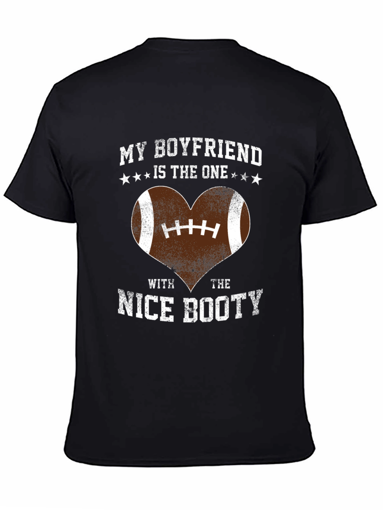 Black Boyfriend Nice Booty Football Heart T-Shirt view 4