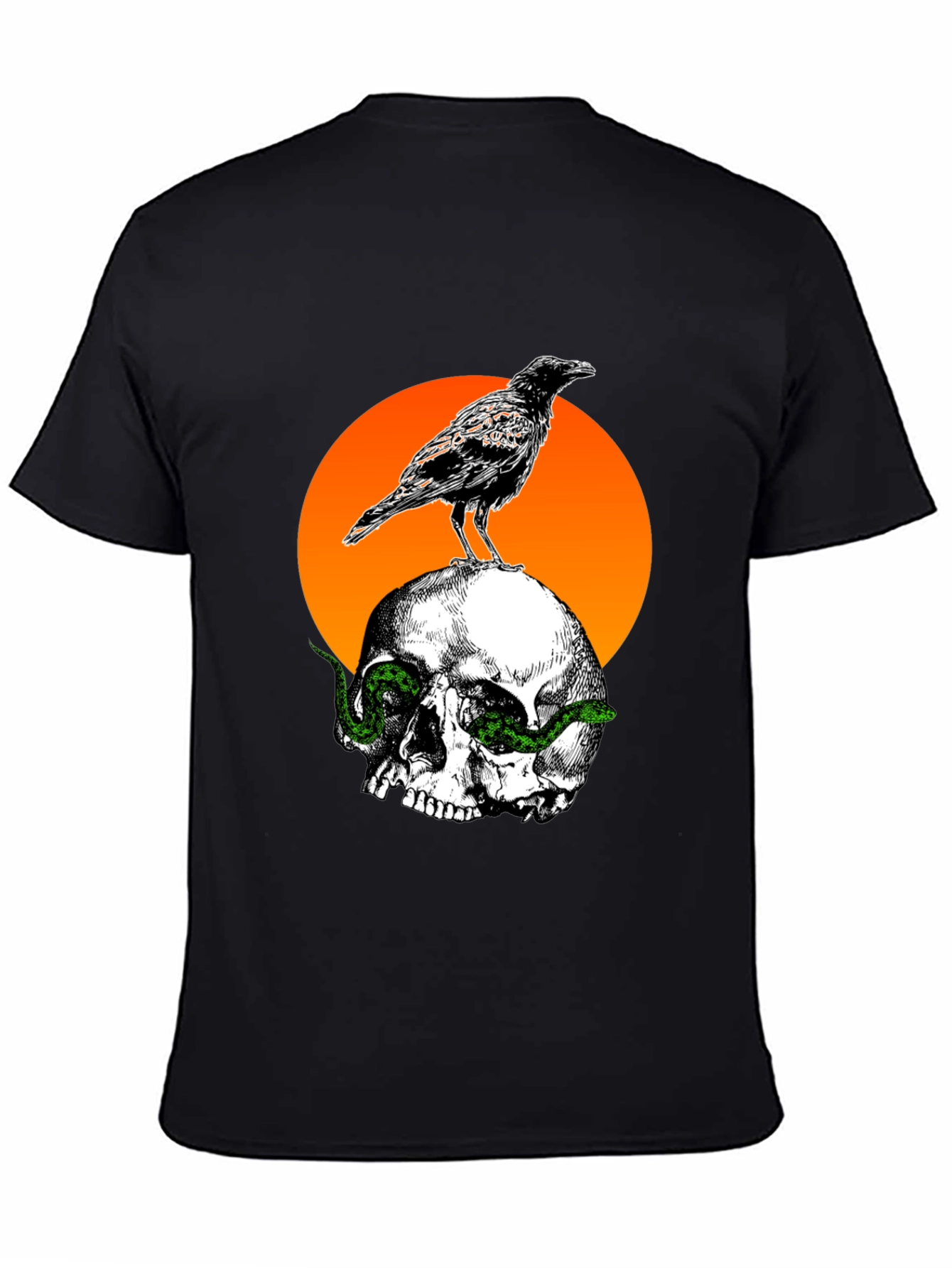Black Raven Skull Graphic Tee - Unique Design view 4