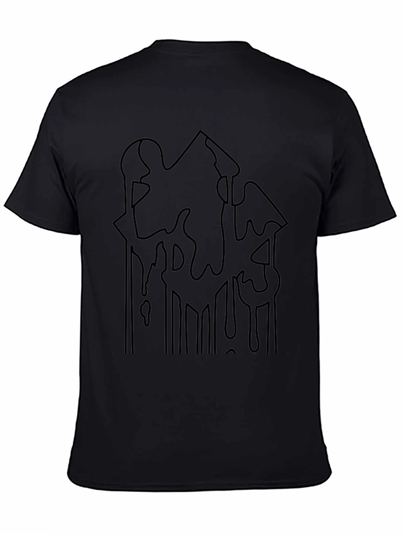 Black Abstract Graphic Black T-Shirt for Men view 4