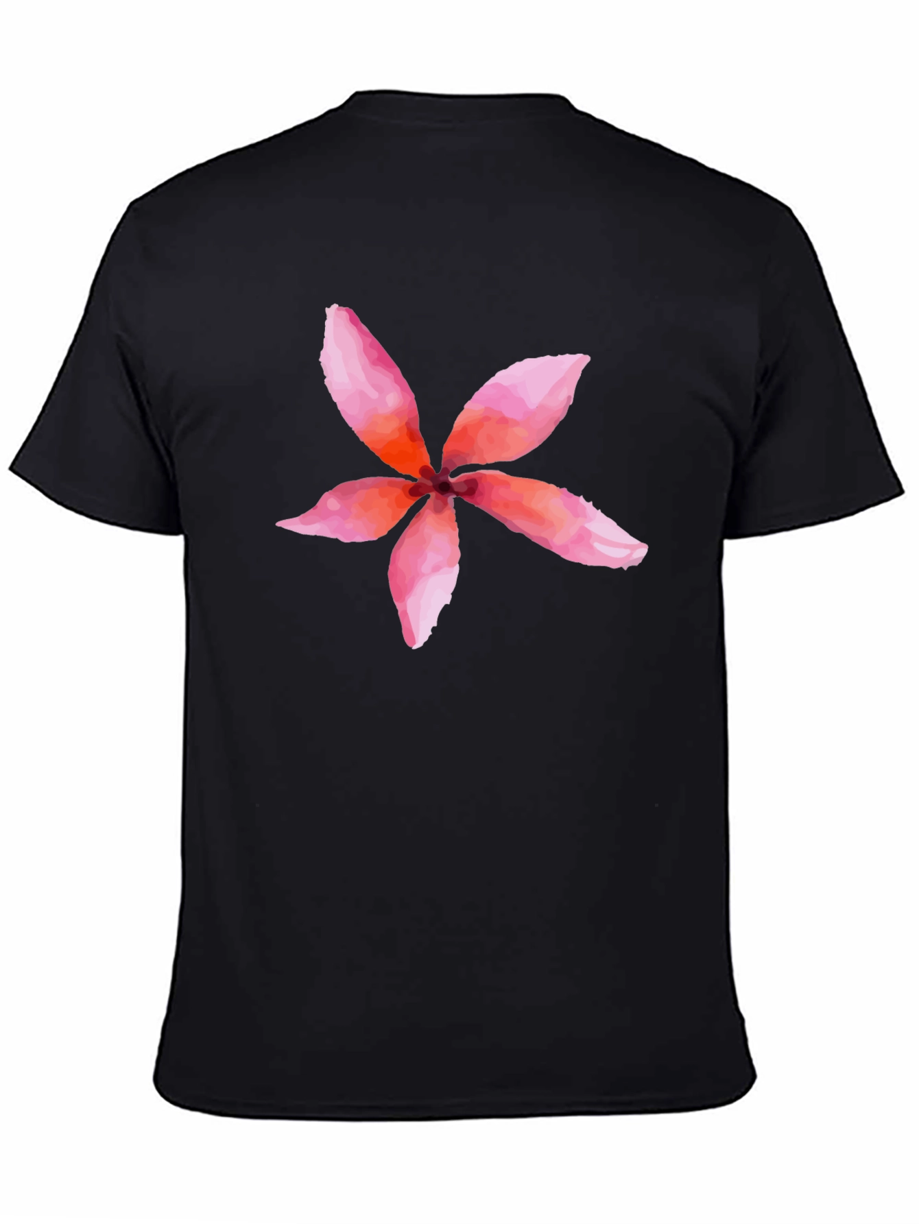 Black Floral Print Tee - Black Cotton Blend T-Shirt view 4