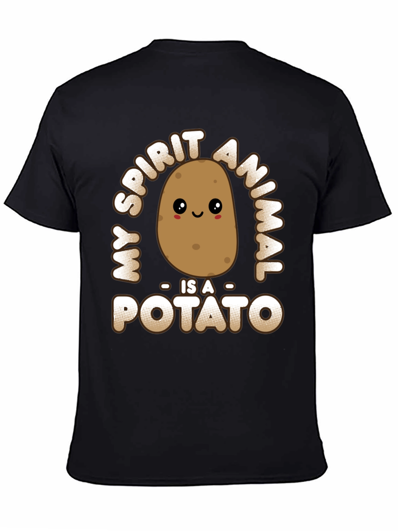 Black My Spirit Animal is a Potato Funny Graphic Tee view 4