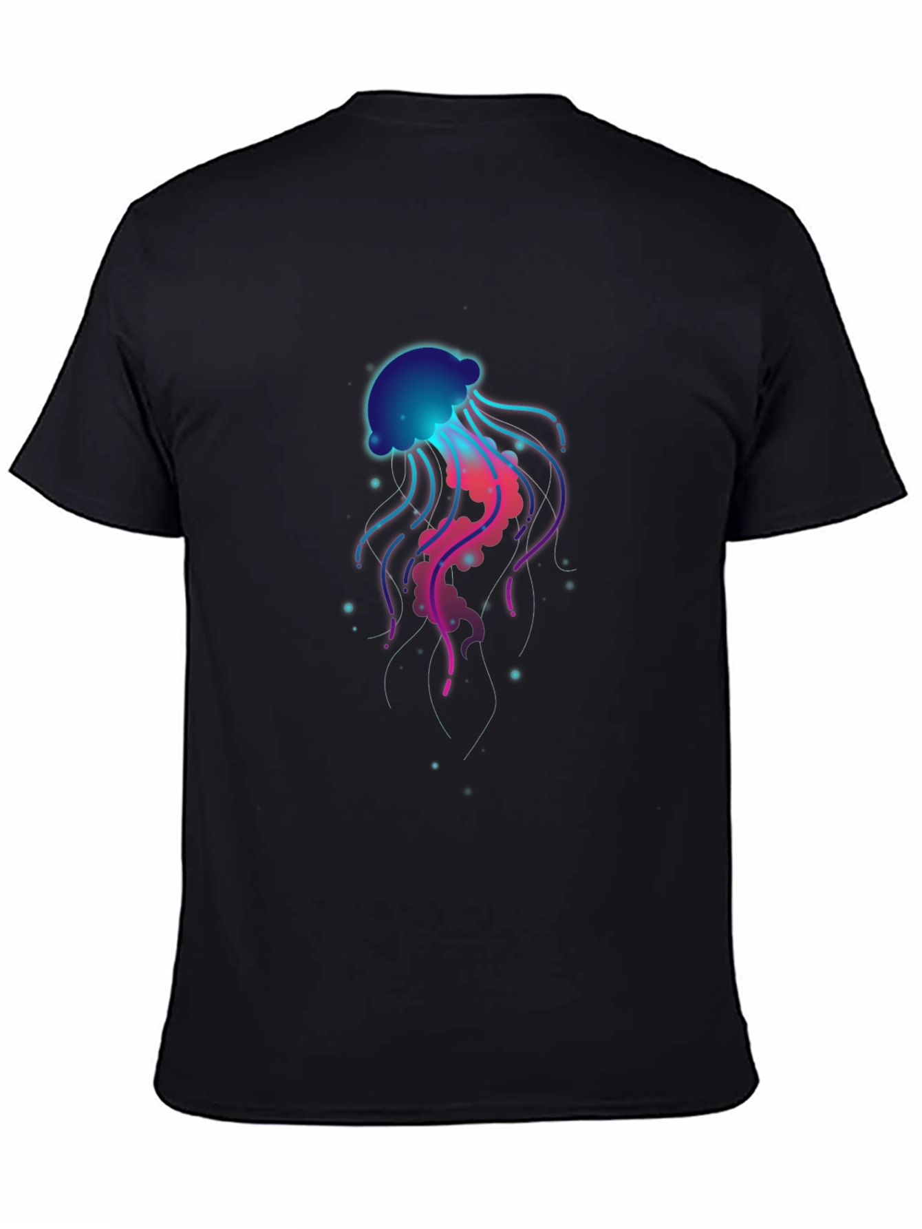 Black Neon Jellyfish Graphic T-Shirt - Unique Design view 4