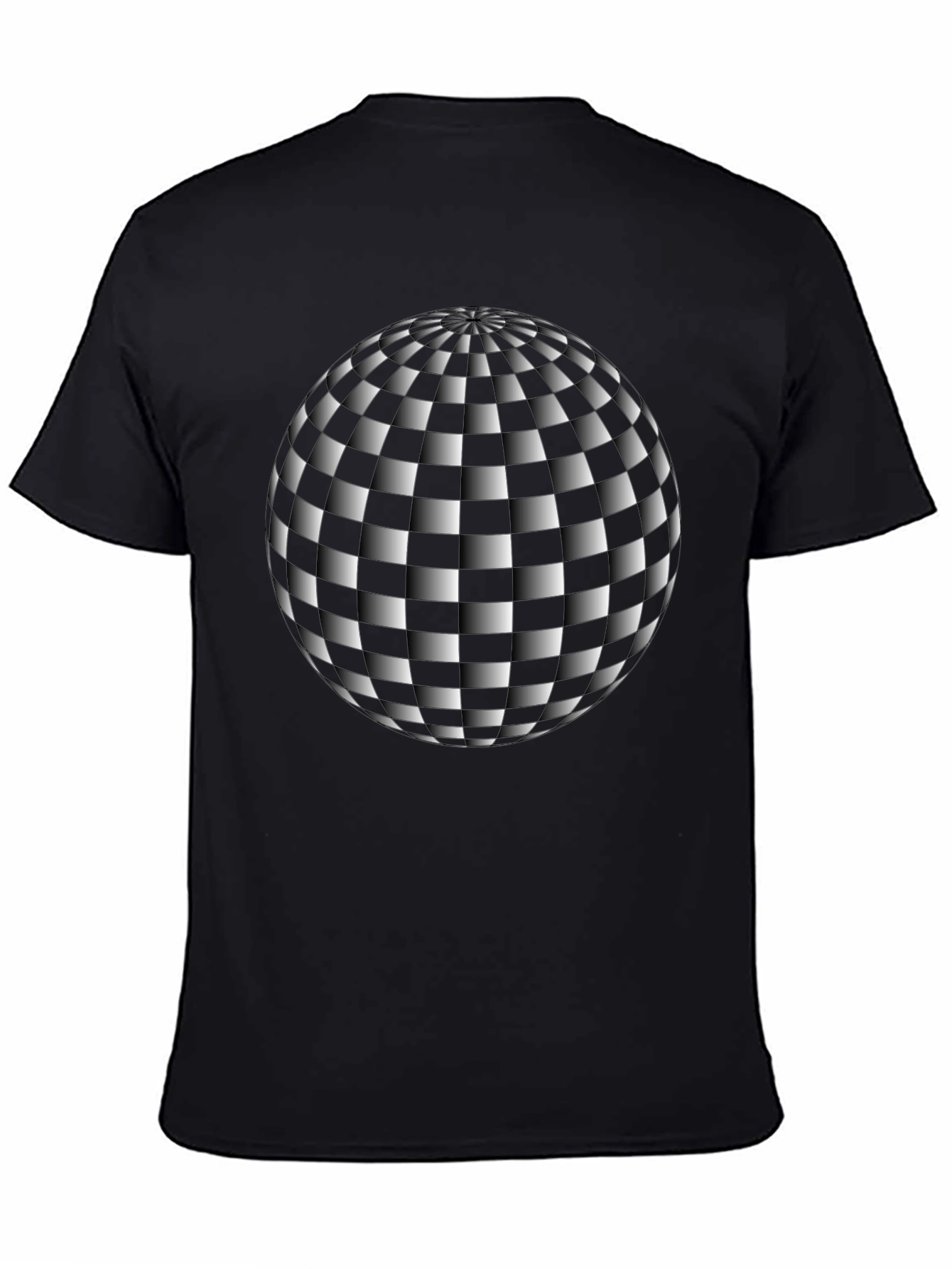 Black Optical Illusion Sphere Graphic Tee - Black view 4