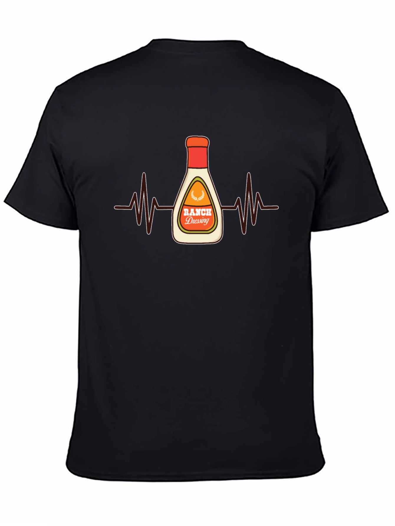 Black Ranch Dressing Heartbeat T-Shirt view 4