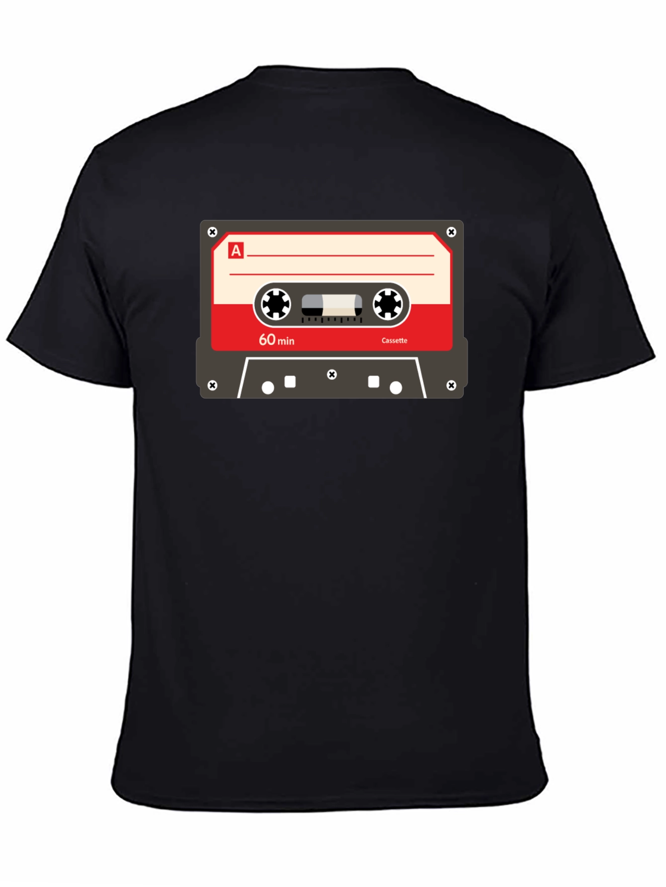 Black Retro Cassette Tape Graphic T-Shirt - Vintage Music Tee view 4