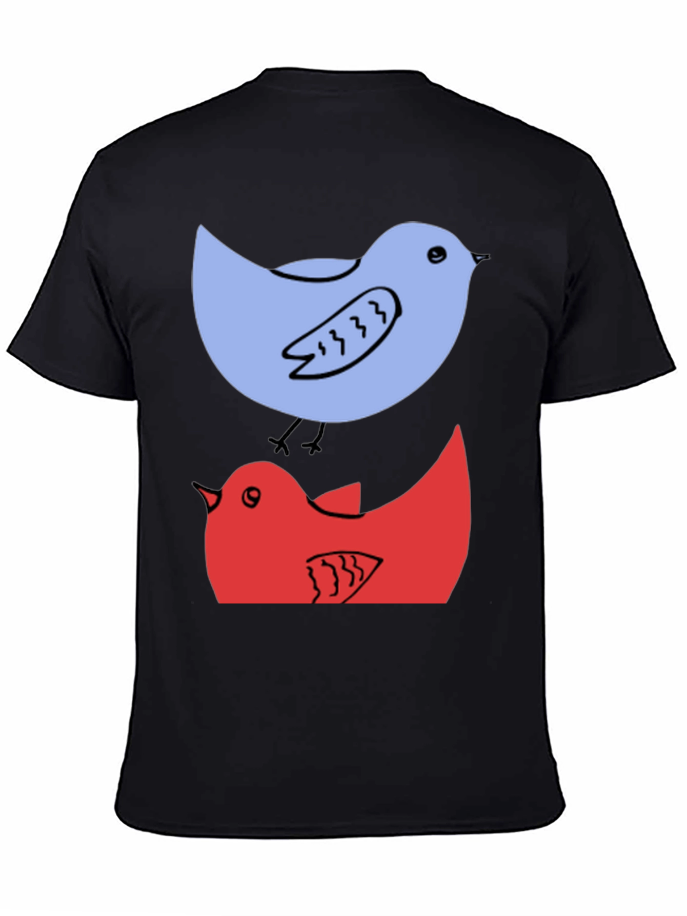 Black Birds Graphic Tee - Casual Cotton T-Shirt view 4