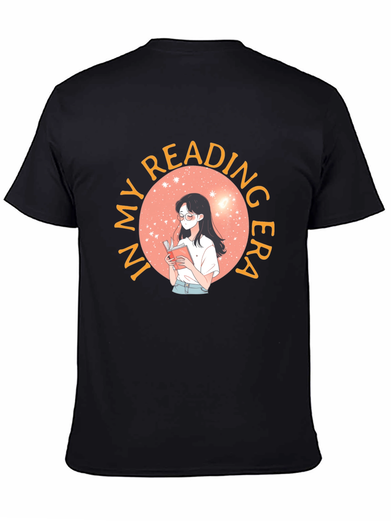Black Reading Era Graphic Tee - Unisex Black T-Shirt view 4