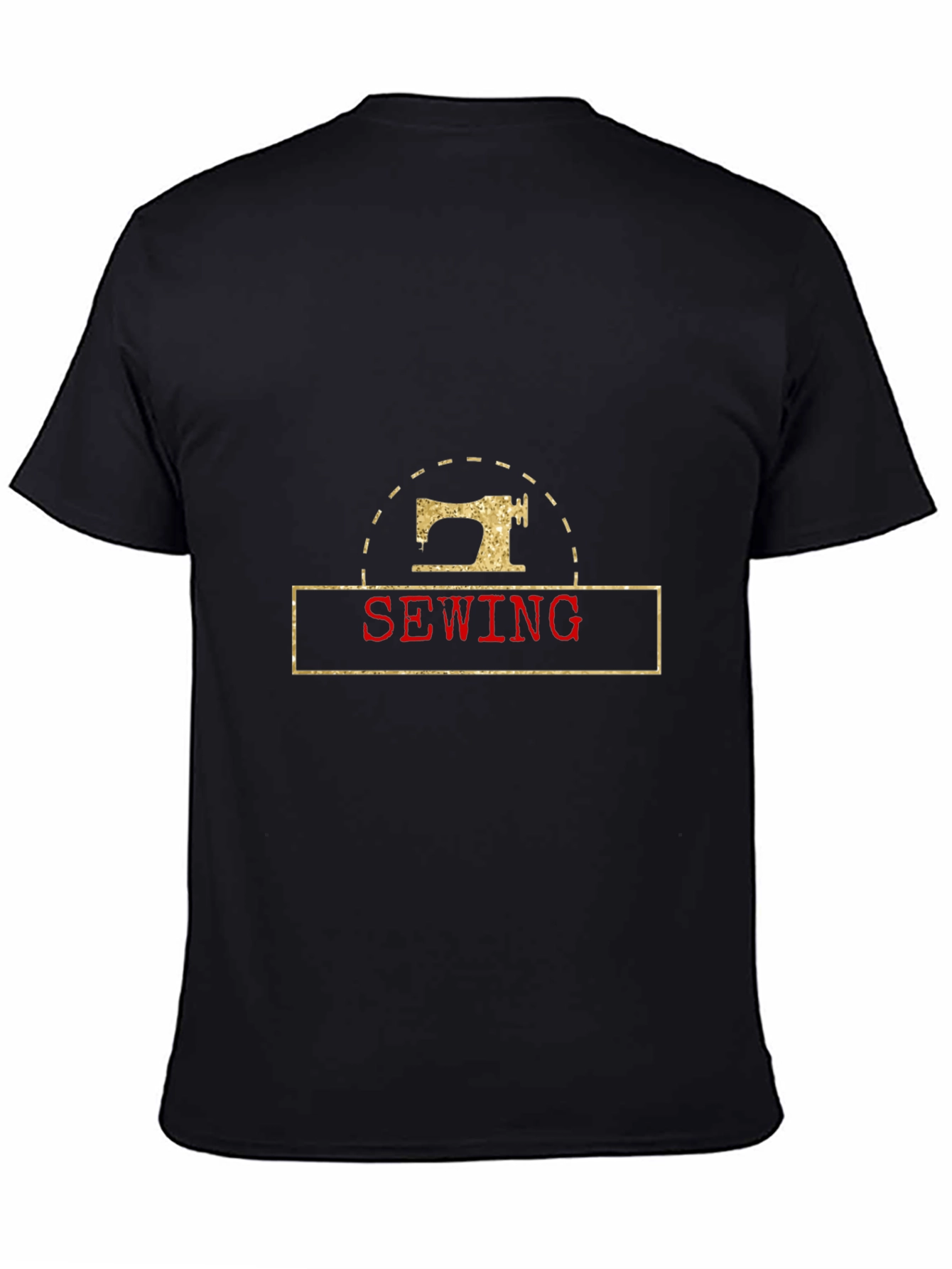 Black Sewing Machine Graphic Black T-Shirt view 4